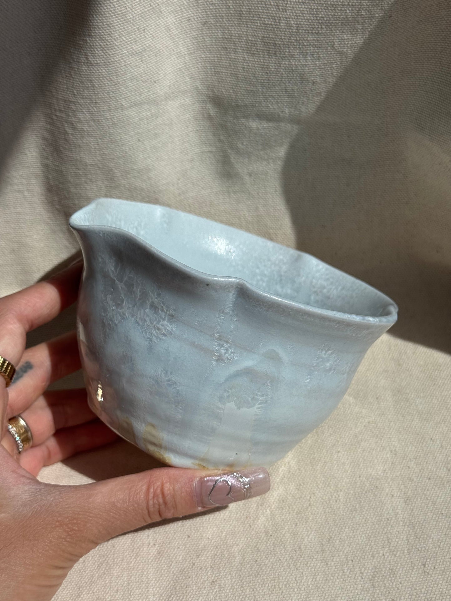 MATCHA BOWL MATTE PALE BLUE FLORAL KATAKUCHI πΈ