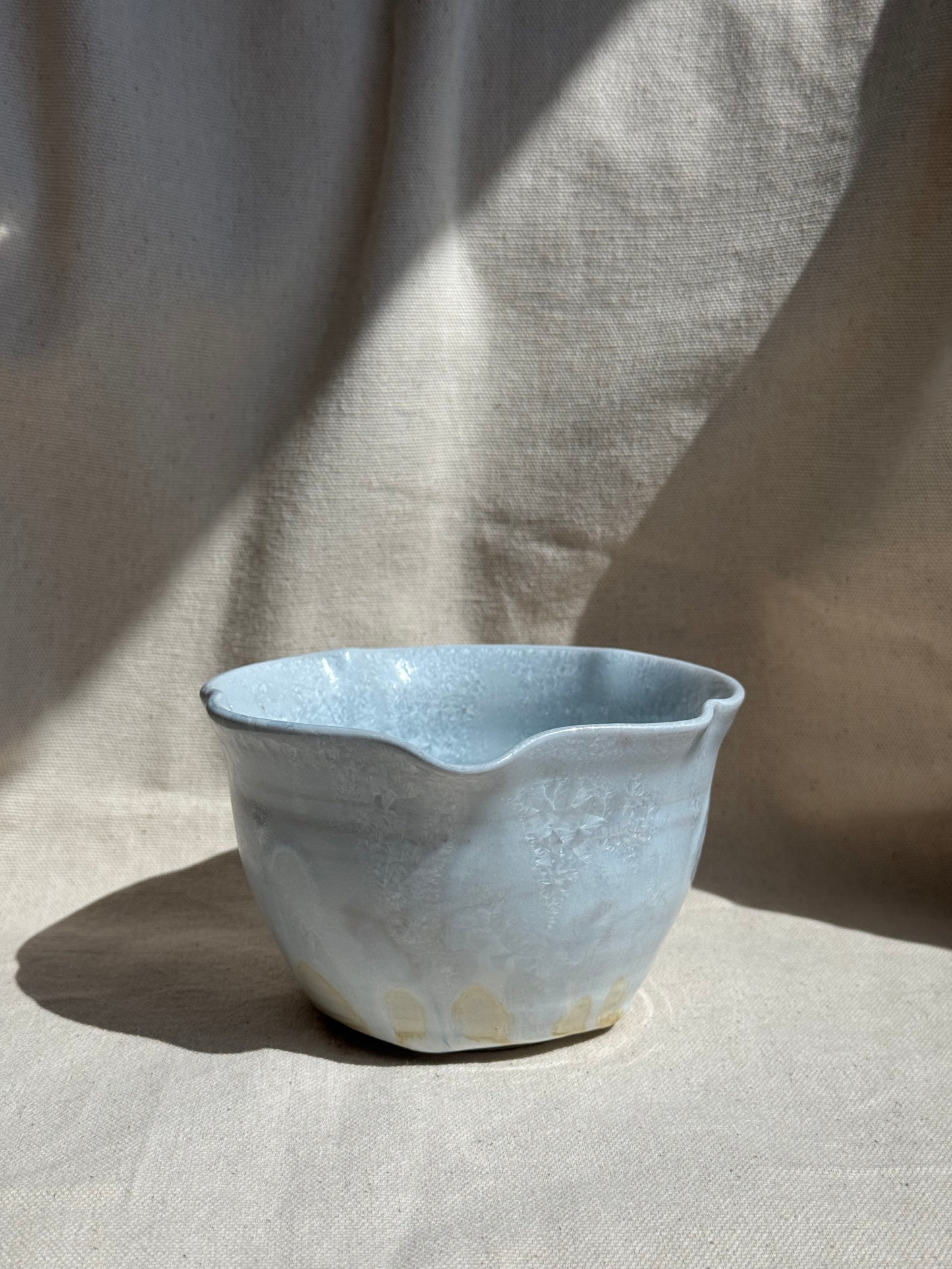 MATCHA BOWL MATTE PALE BLUE FLORAL KATAKUCHI πΈ