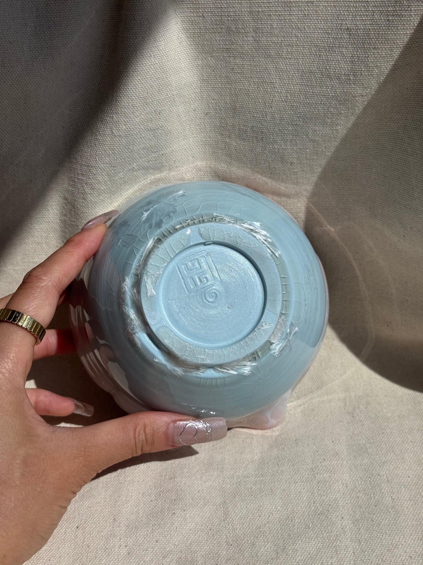 MATCHA BOWL BLUE PINK OMBRE FLORAL KATAKUCHI πΈ