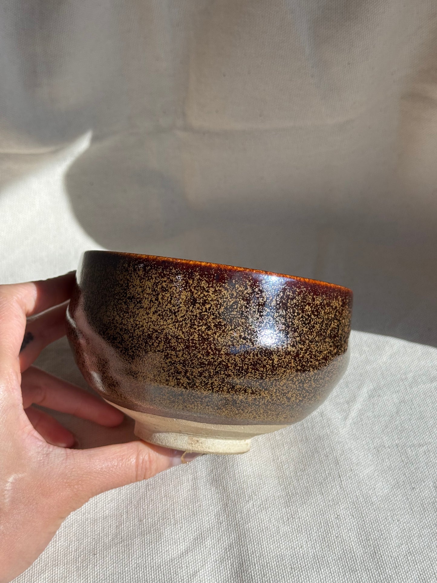 MATCHA BOWL KYO YAKI GOLDEN BROWN GLAZE πΈ