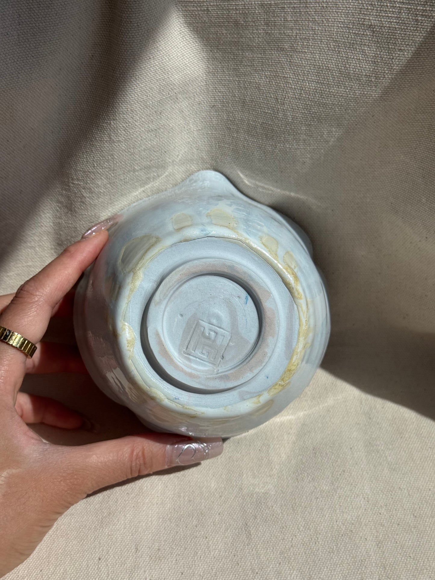 MATCHA BOWL MATTE PALE BLUE FLORAL KATAKUCHI πΈ