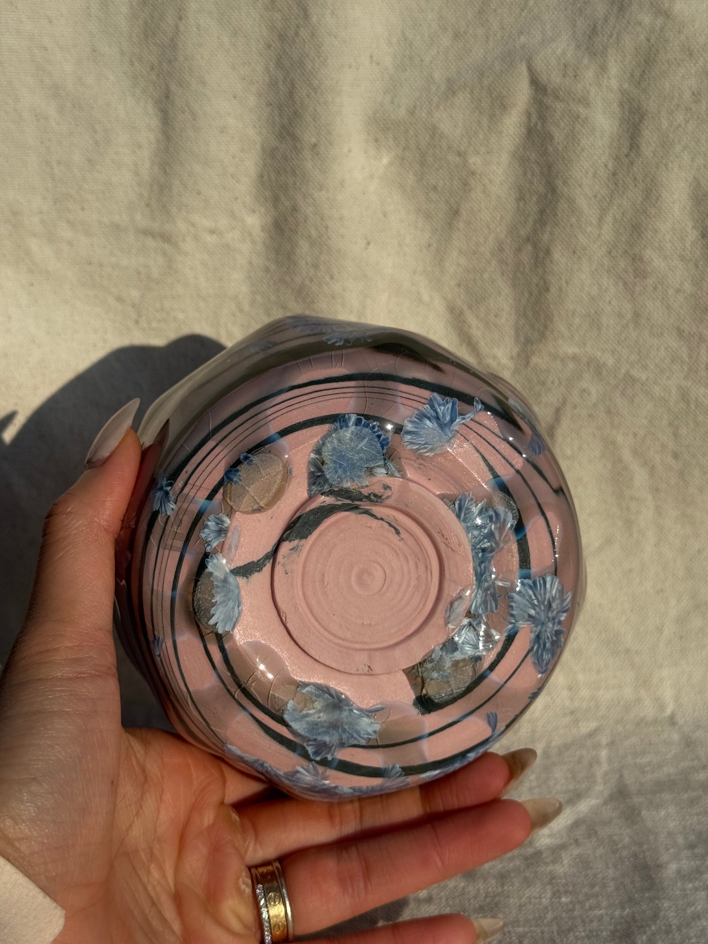 MATCHA BOWL BLACK PINK BLENDED GLAZE 🌸