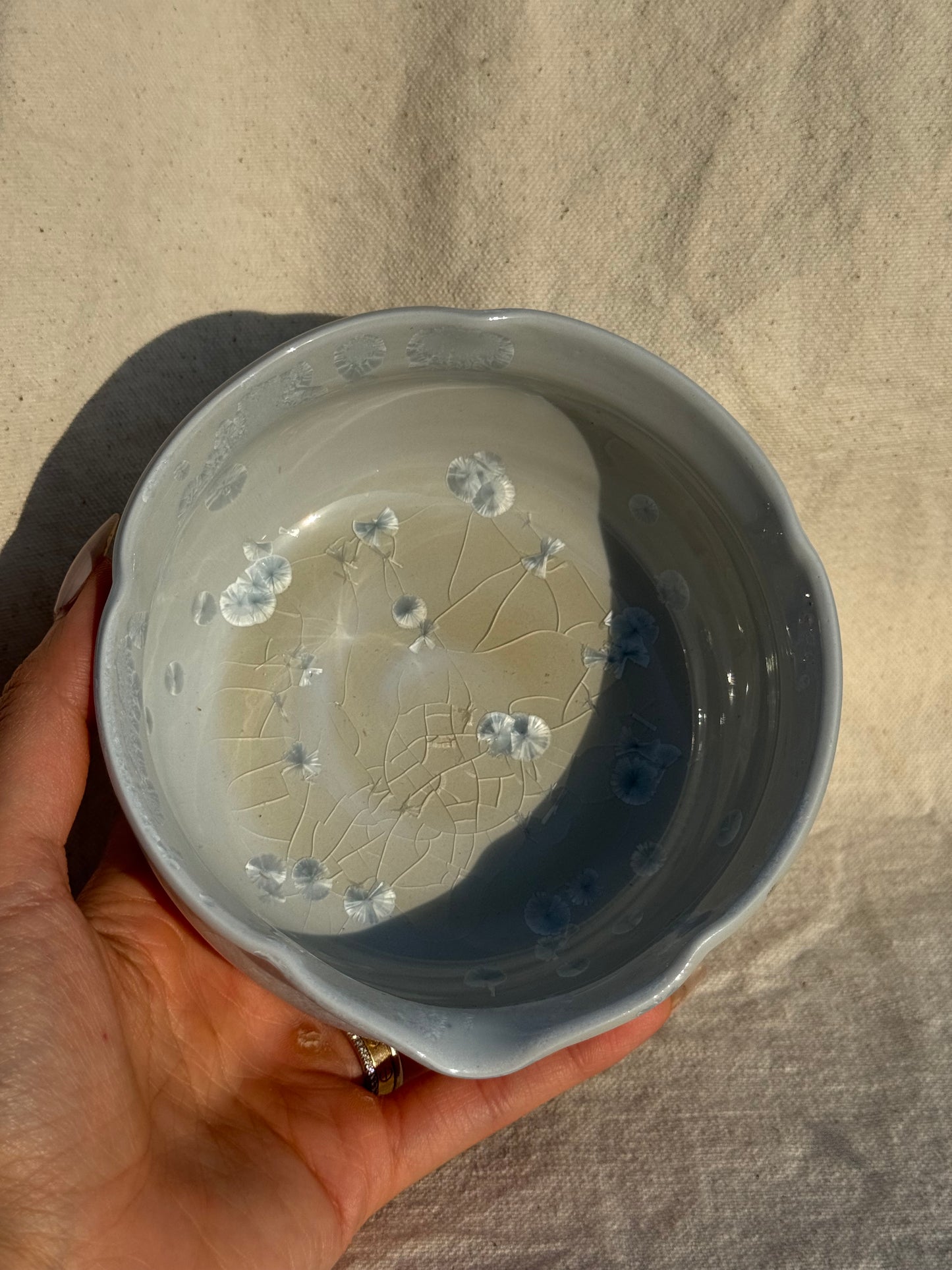 MATCHA BOWL FLORAL BLUE GLAZE 🌸