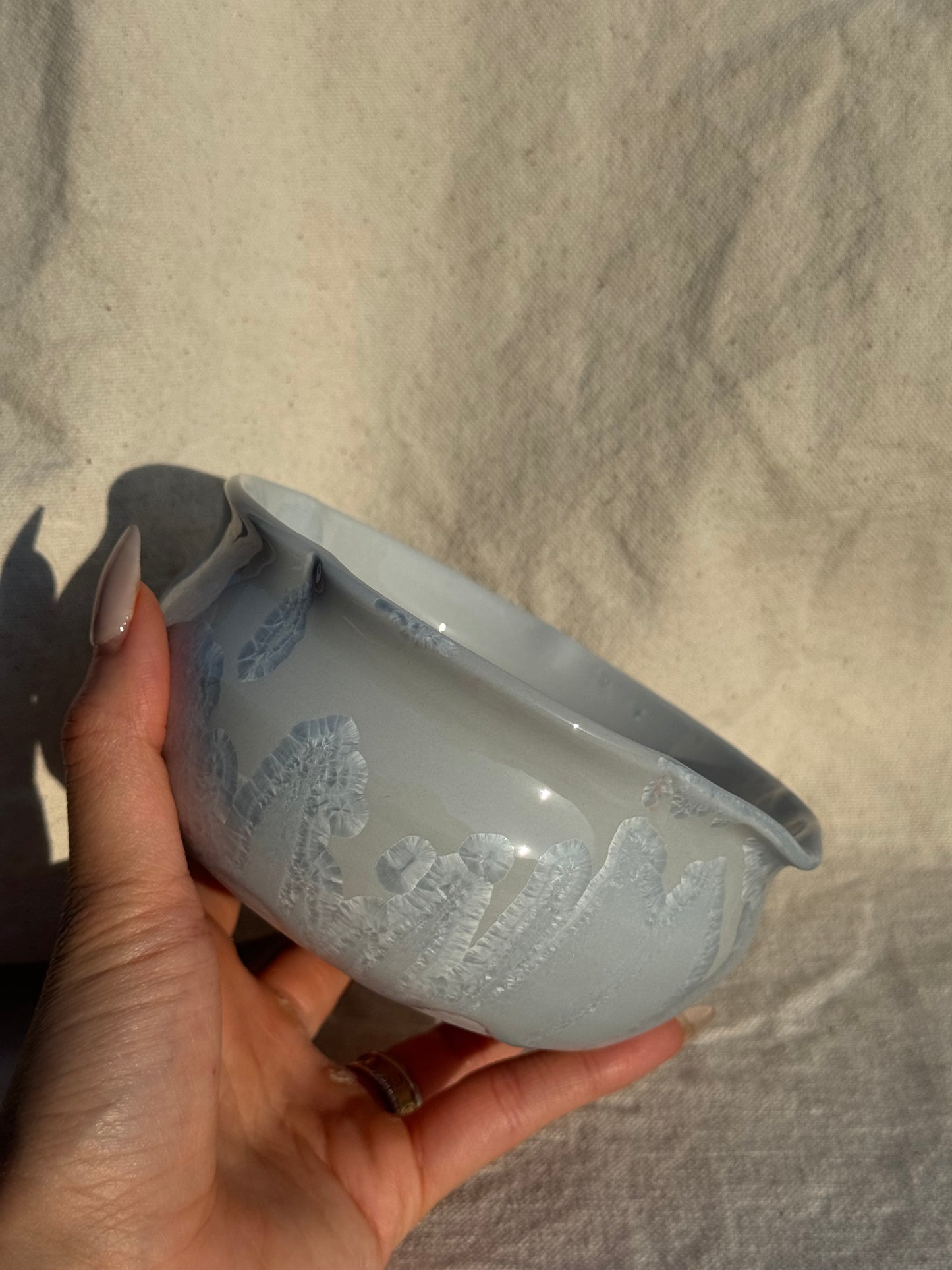 MATCHA BOWL FLORAL BLUE GLAZE 🌸