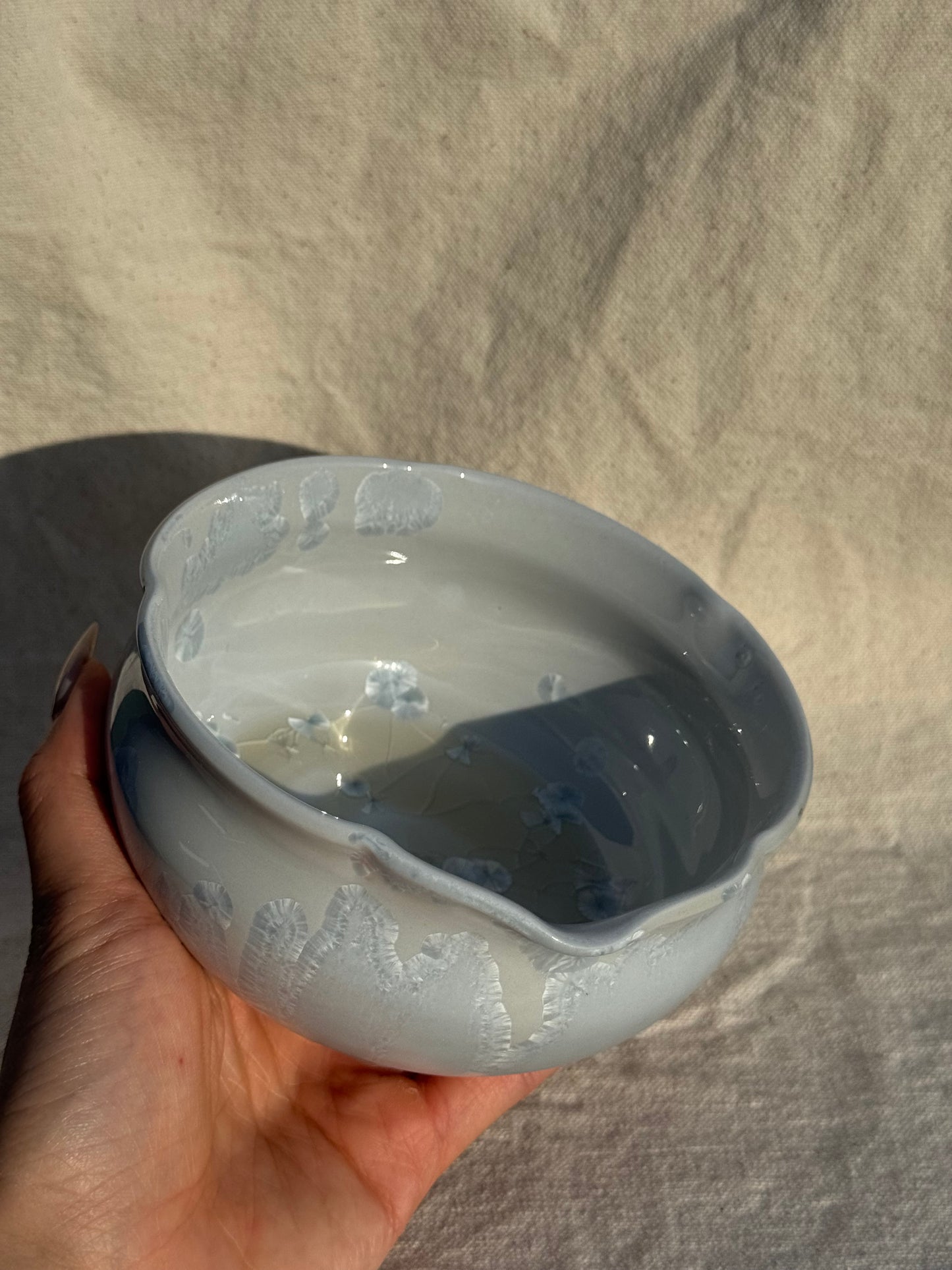 MATCHA BOWL FLORAL BLUE GLAZE 🌸