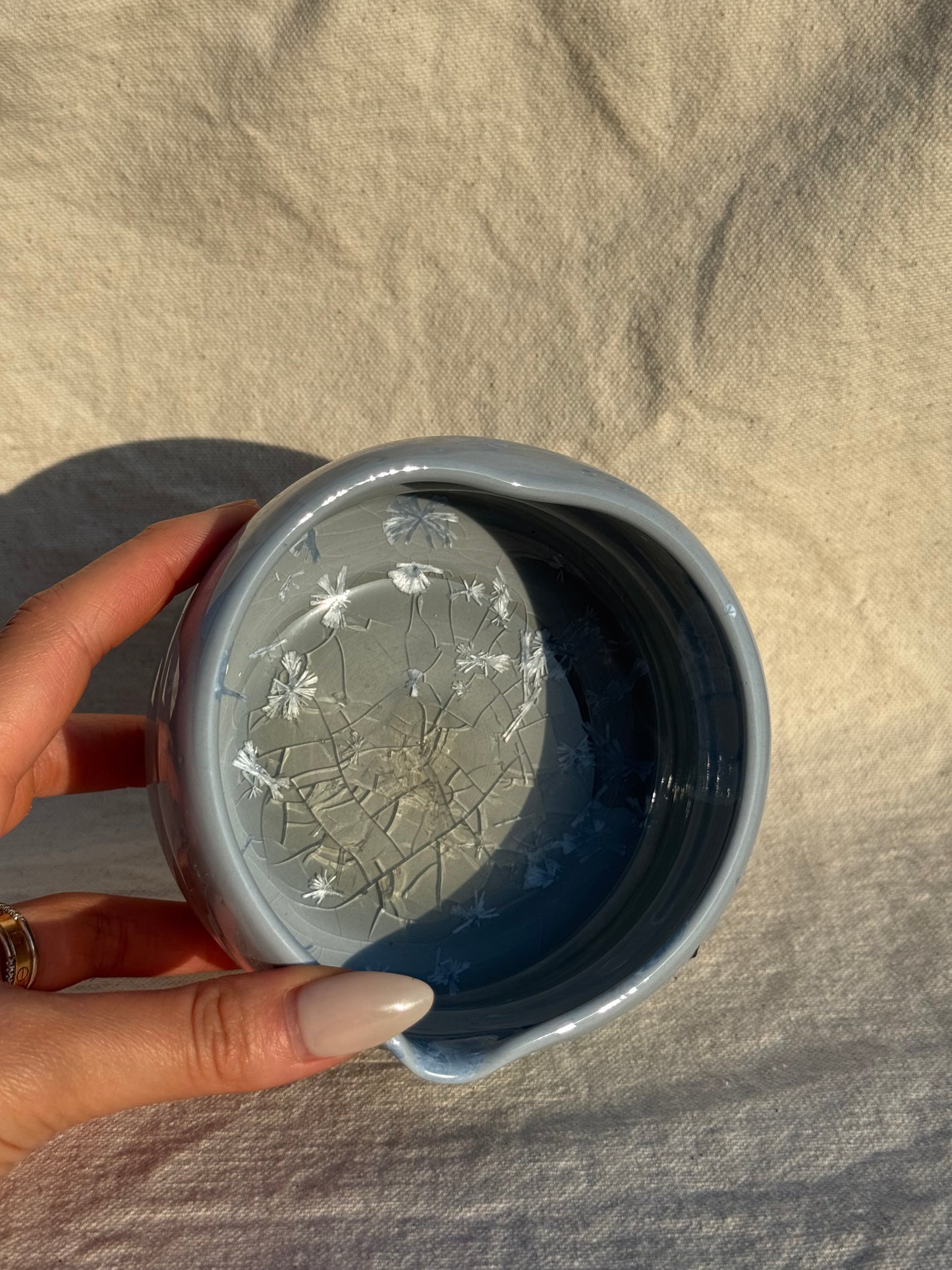 MATCHA BOWL HOURGLASS GREY GLAZE KATAKUCHI 🌸