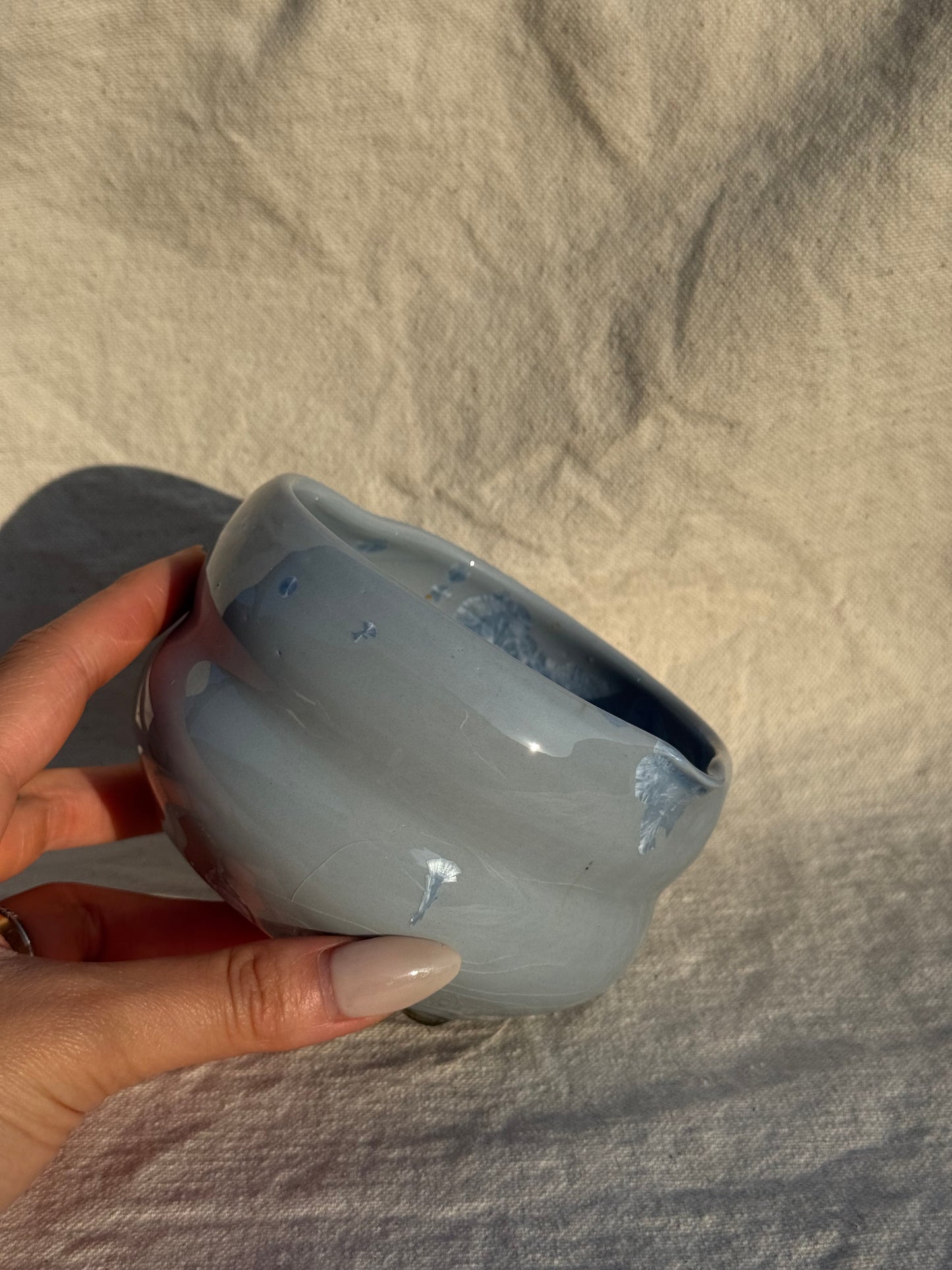 MATCHA BOWL HOURGLASS GREY GLAZE KATAKUCHI 🌸