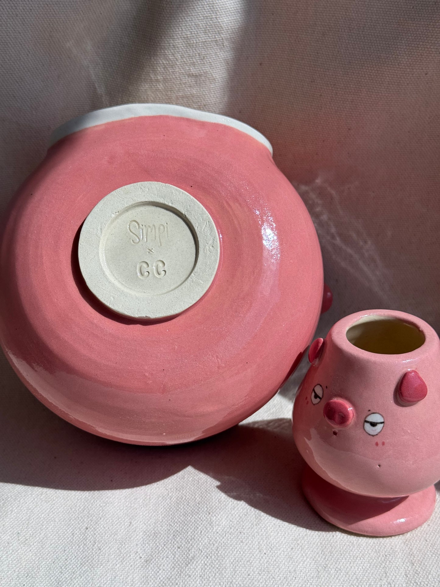 MATCHA BOWL PINK PIGGY KATAKUCHI SET πΈ