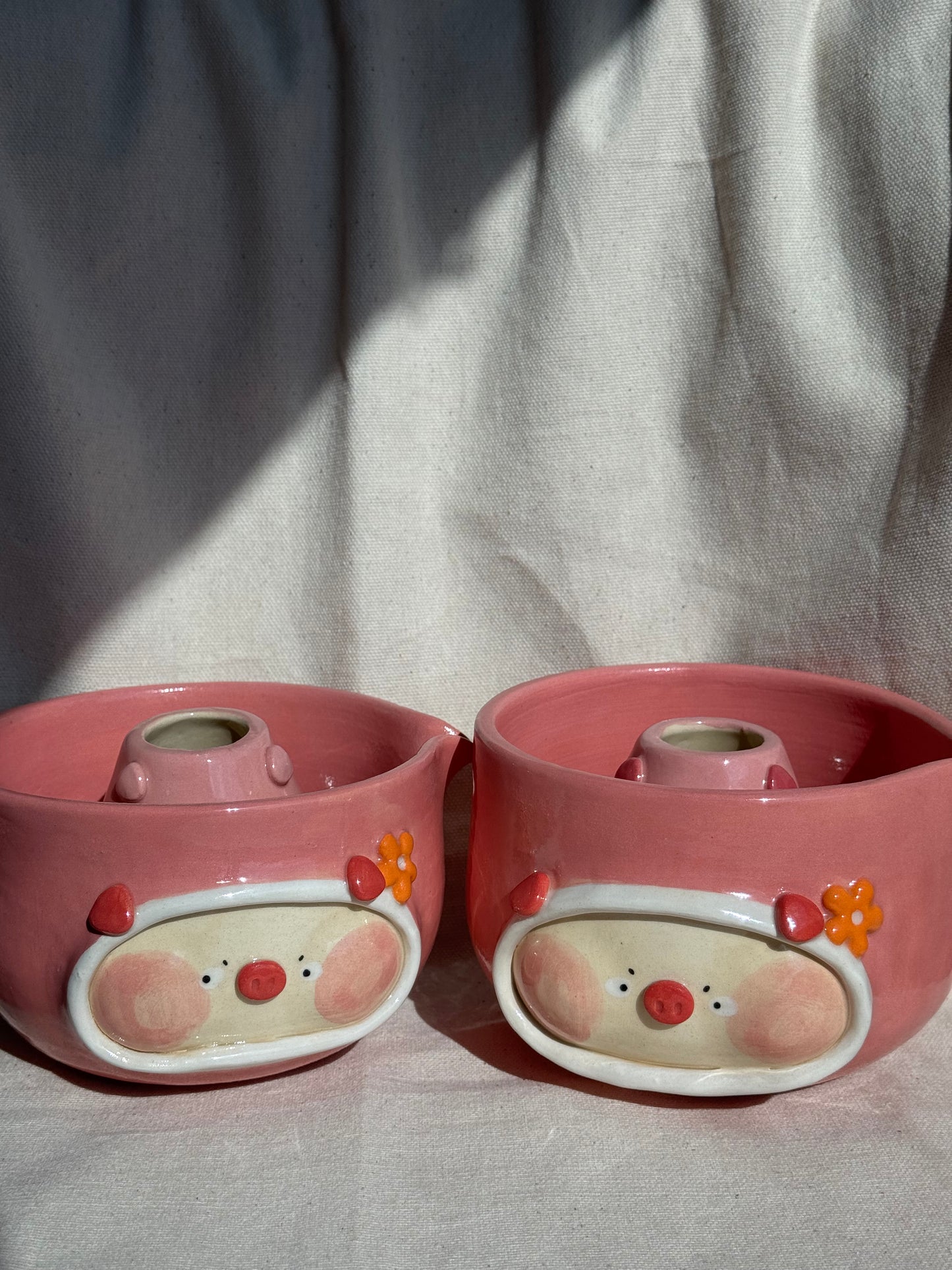 MATCHA BOWL PINK PIGGY KATAKUCHI SET πΈ
