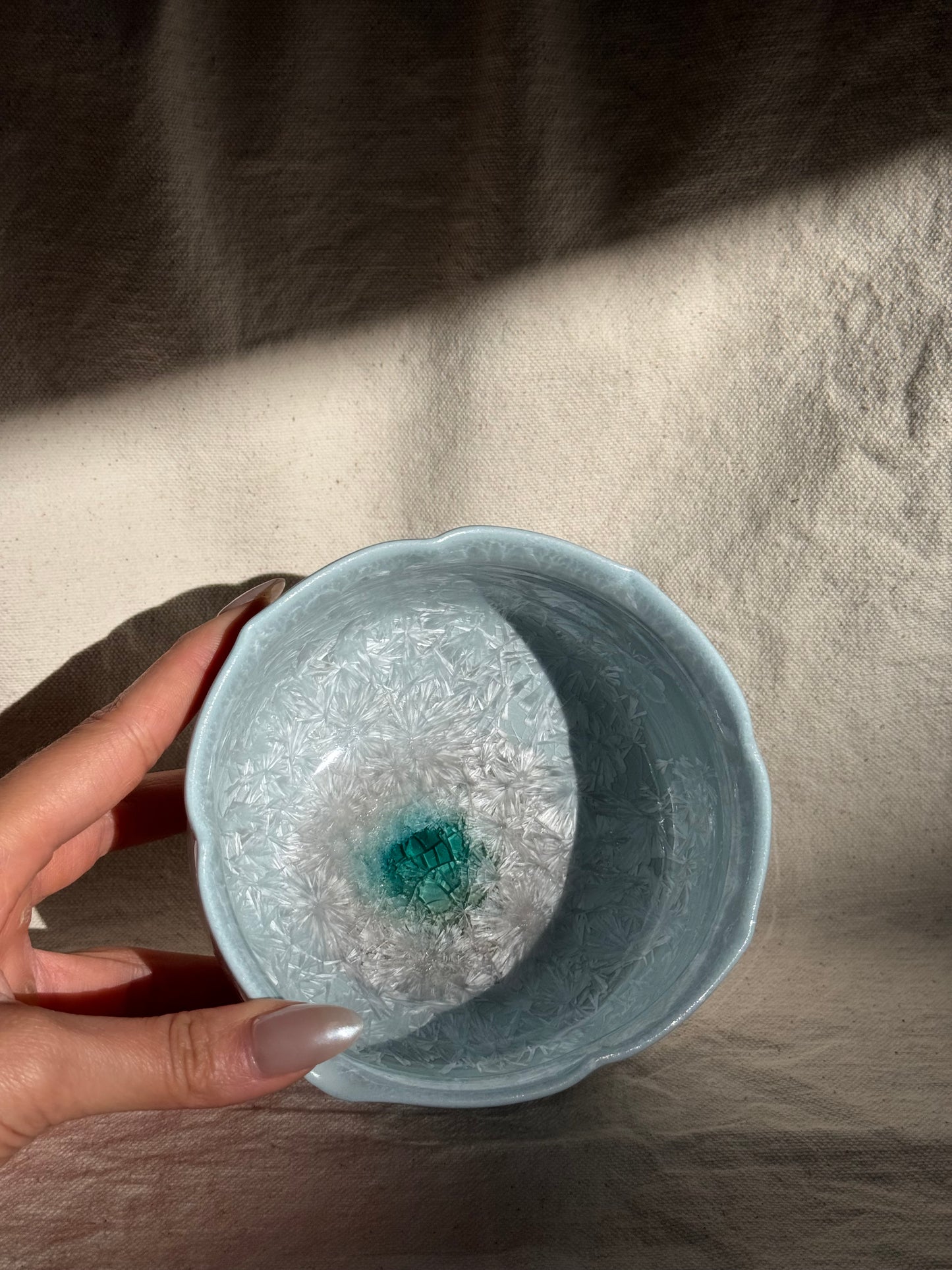 MATCHA BOWL BABY BLUE FLORAL KATAKUCHI 🌸