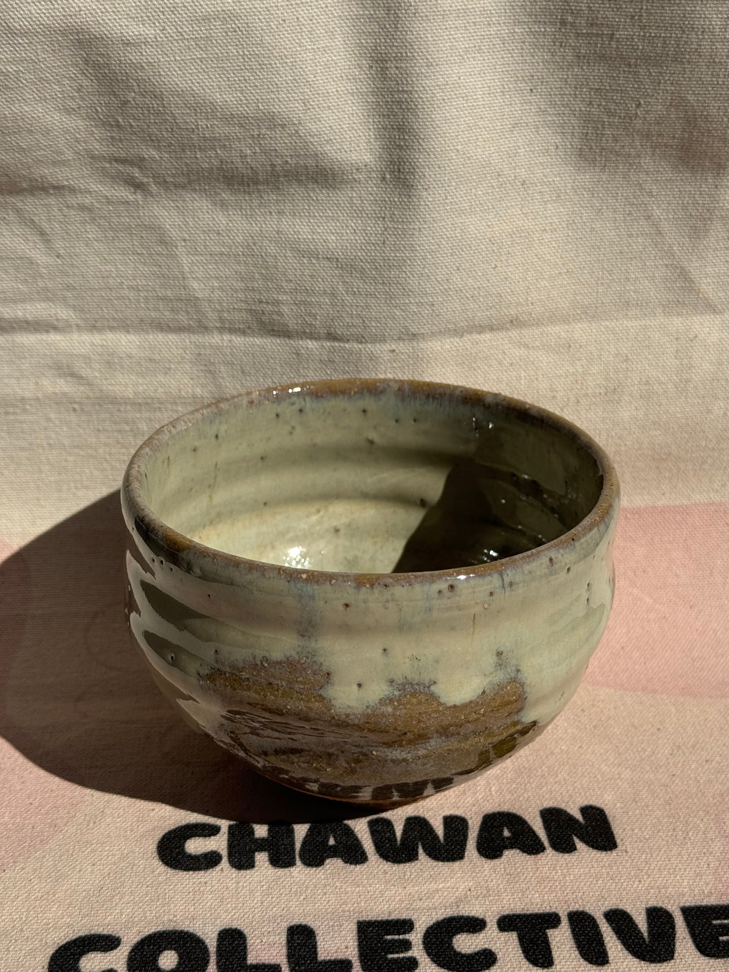 TEA BOWL BROWN BEIGIE DRIP GLAZE 🌸