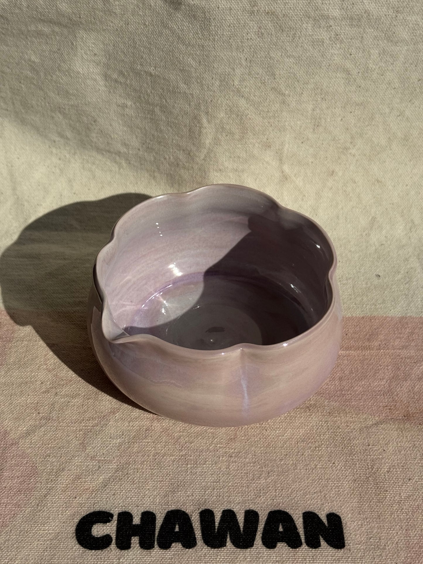 MATCHA BOWL LILAC FLORAL KATAKUCHI 🌸