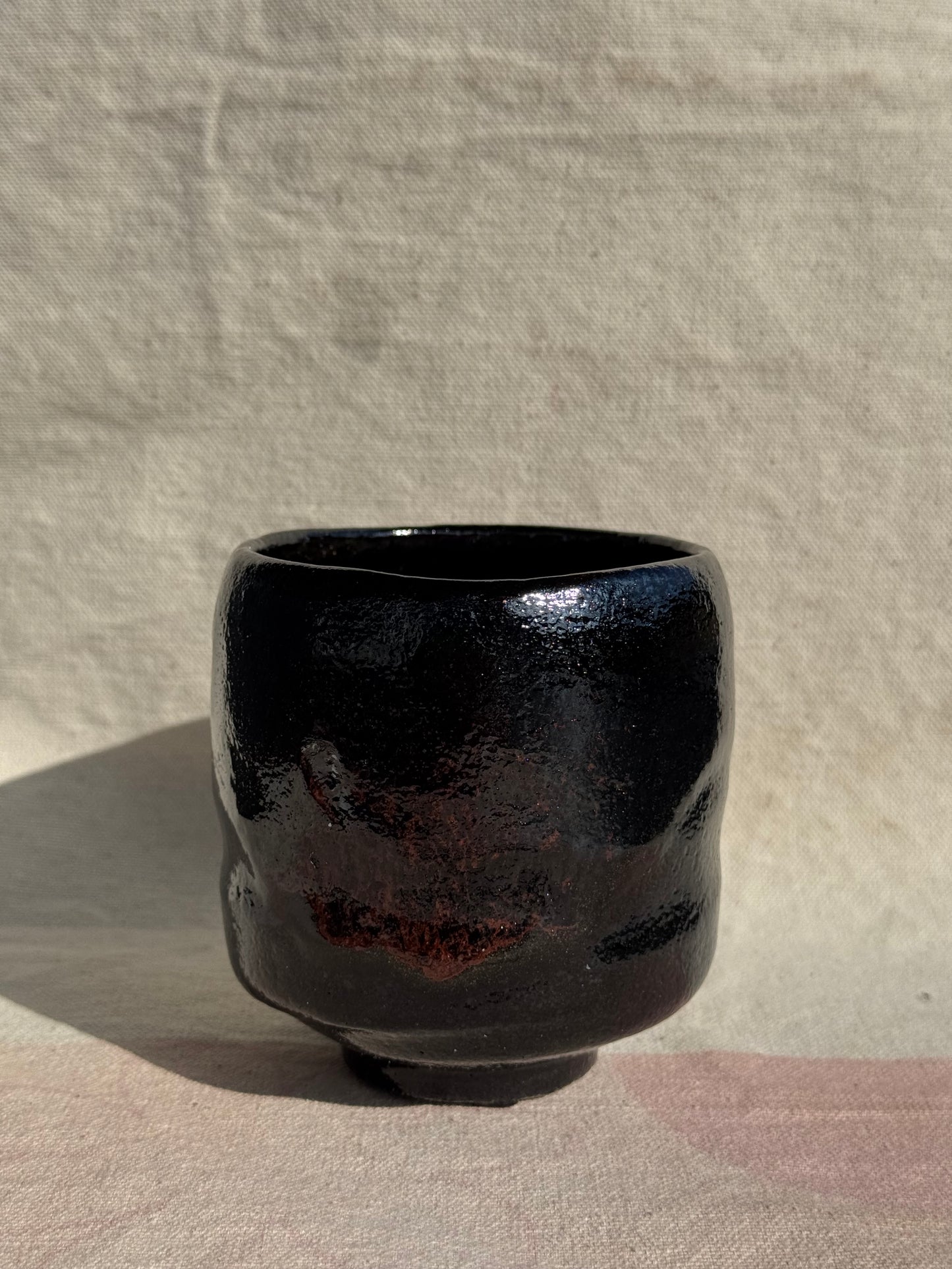 MATCHA TEA BOWL WINTER KURO RAKU 🌸