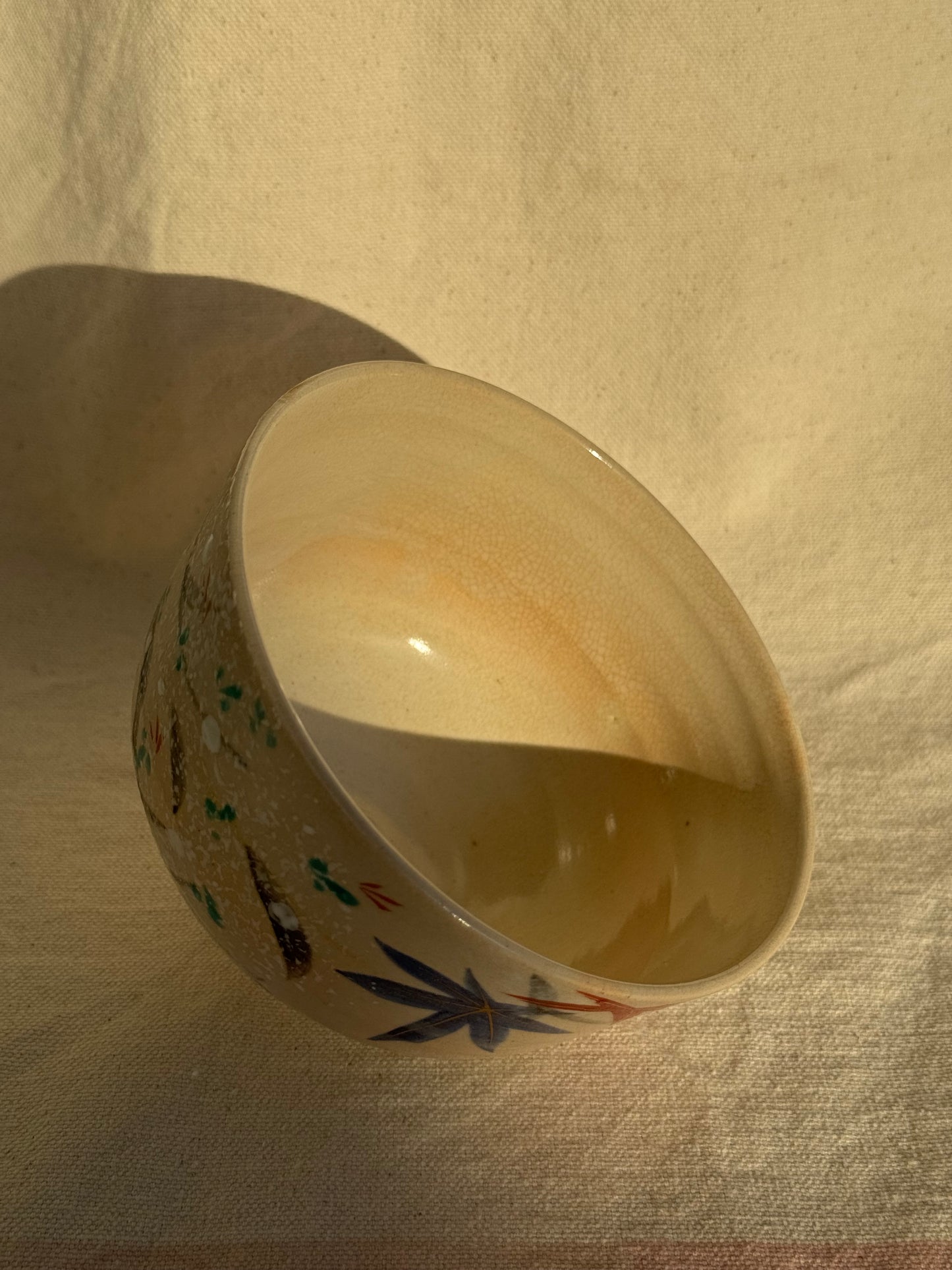 TEA BOWL KYO YAKI TREE FLAKE GLAZE 🌸