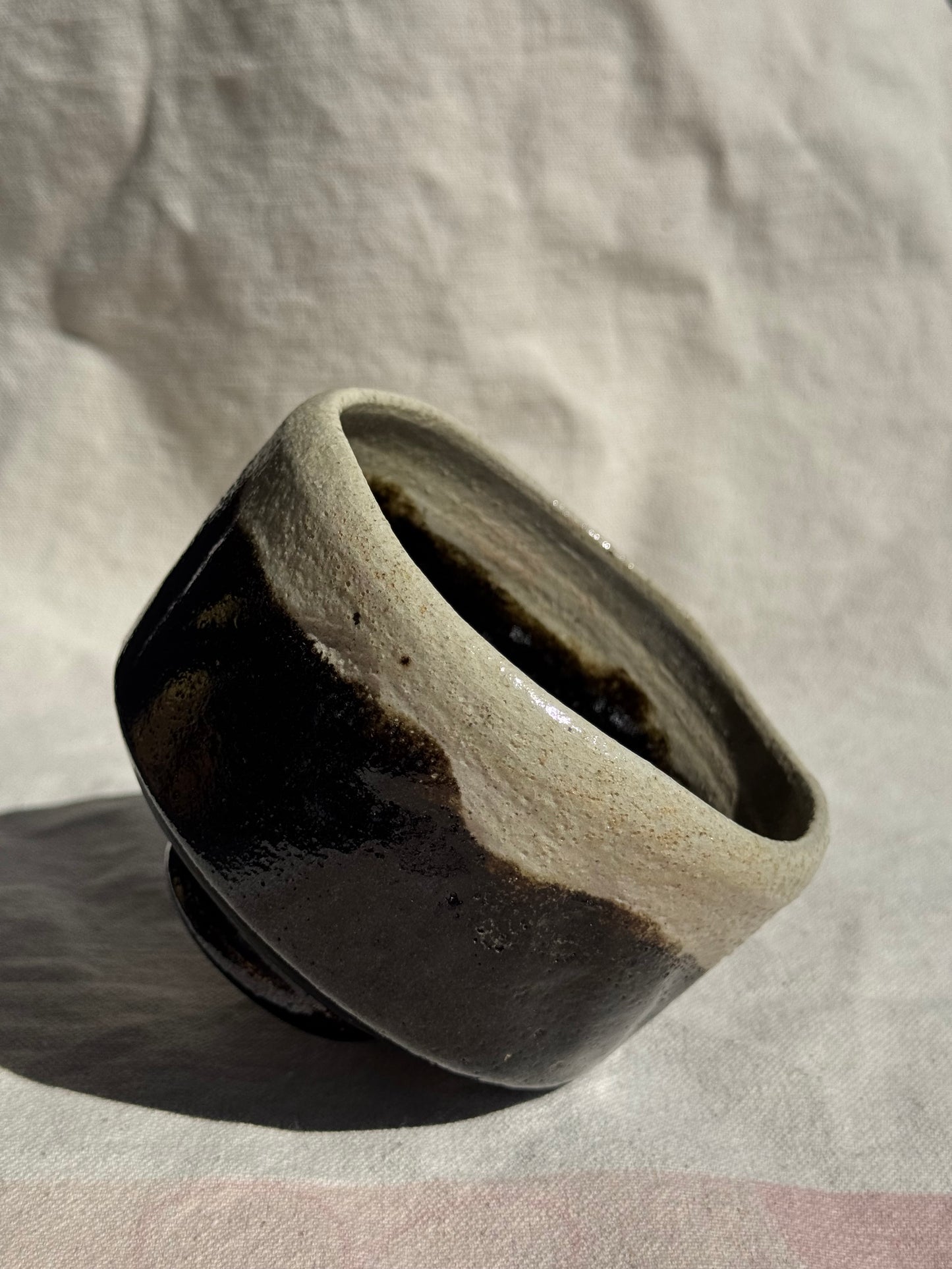 MATCHA TEA BOWL KURO RAKU WHTE GLAZE 🌸