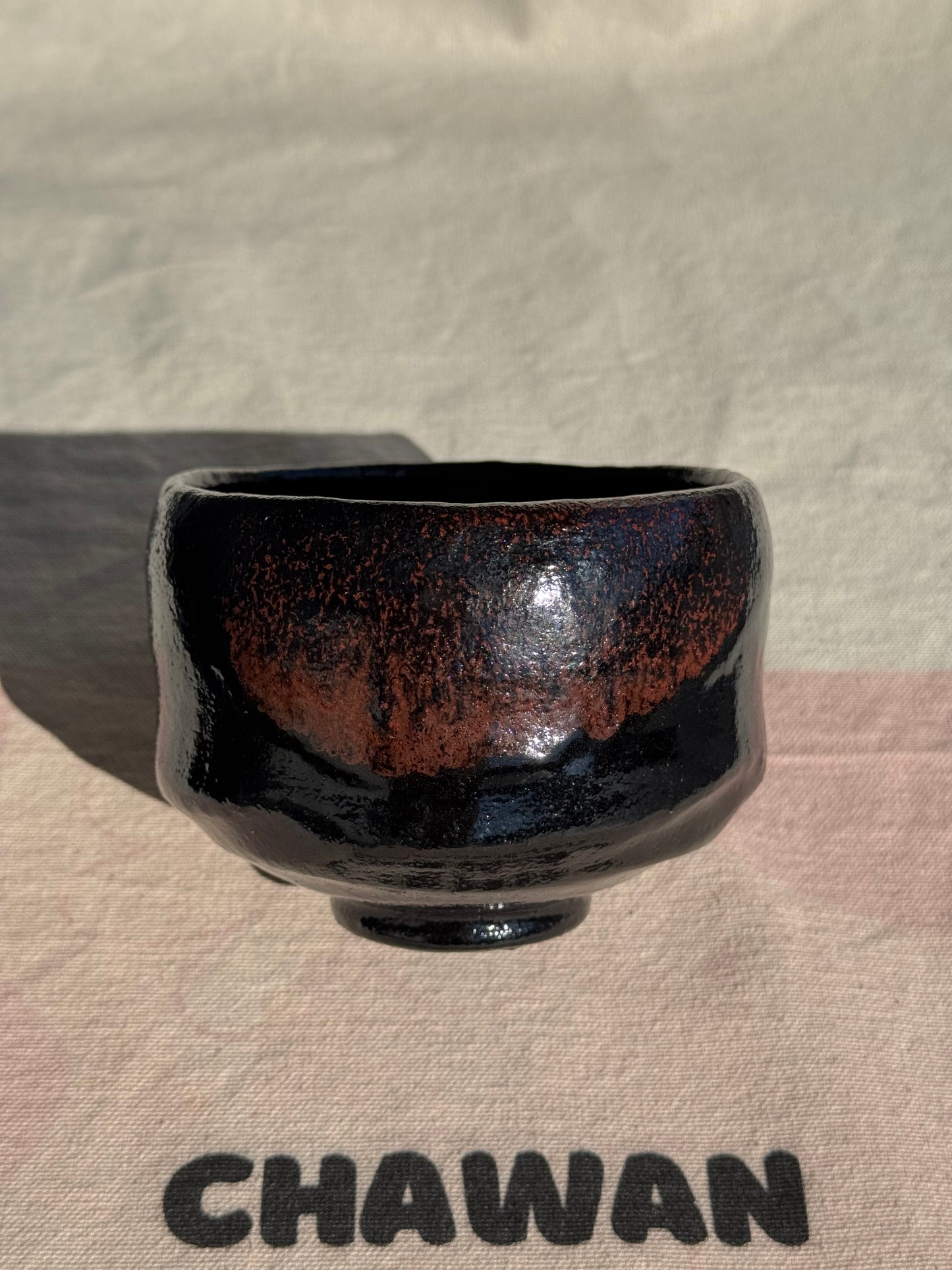 MATCHA TEA BOWL KURO RAKU - SASAKI SHORAKU 🌸