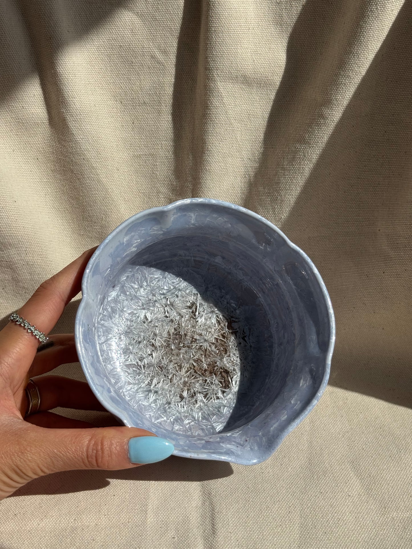 MATCHA BOWL FLORAL PURPLE GLAZE KATAKUCHI 🌸