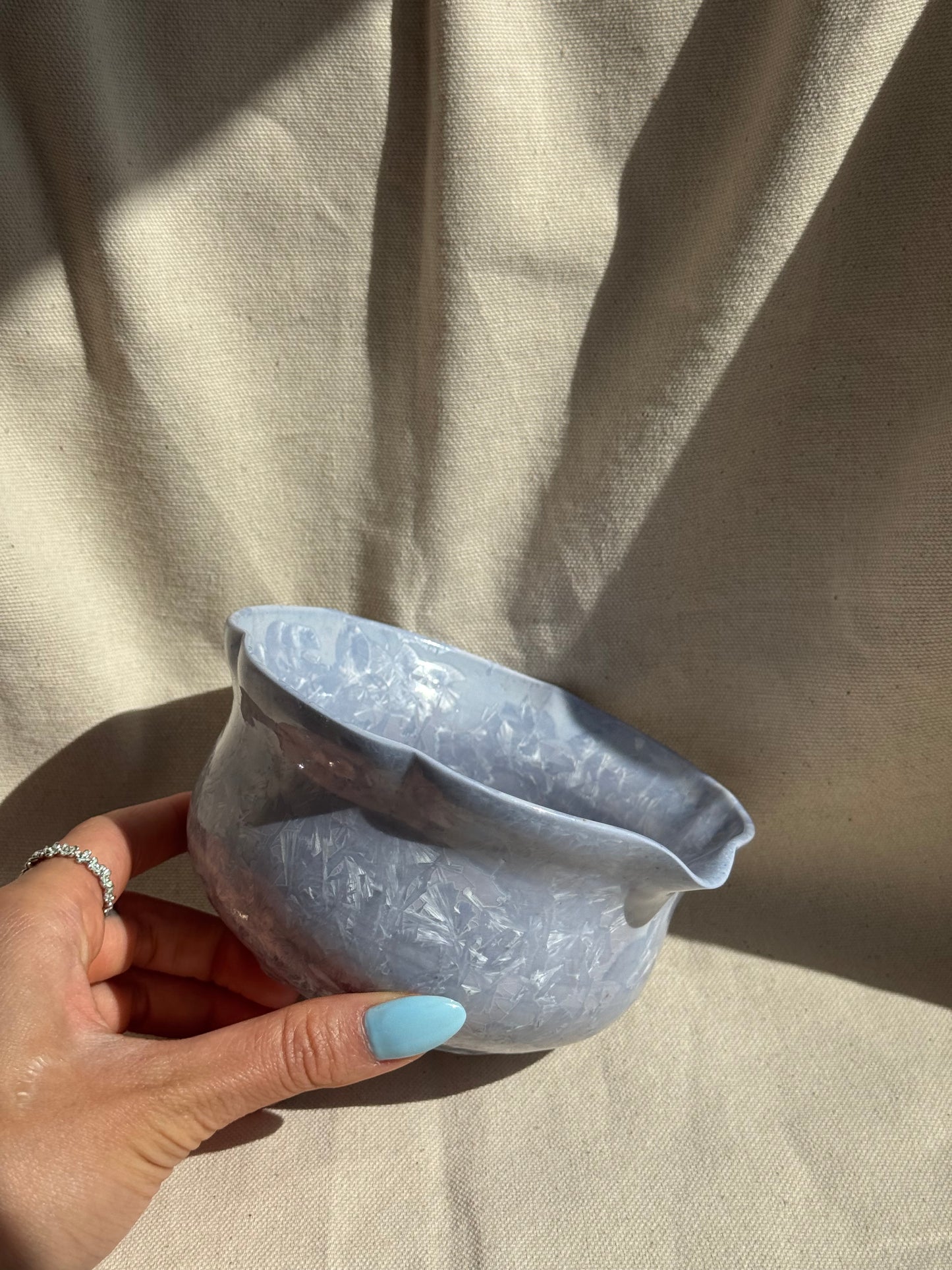 MATCHA BOWL FLORAL PURPLE GLAZE KATAKUCHI 🌸