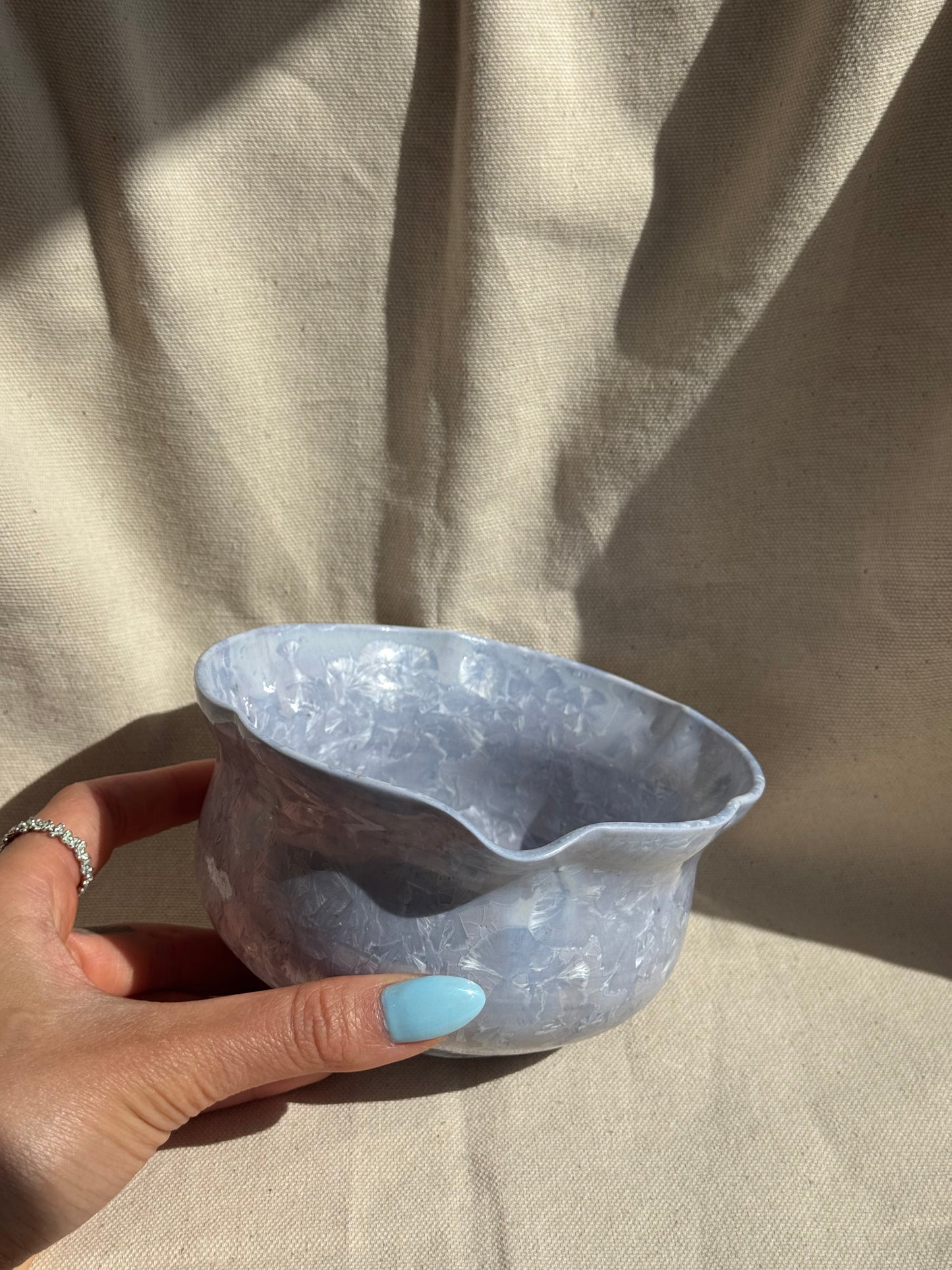 MATCHA BOWL FLORAL PURPLE GLAZE KATAKUCHI 🌸
