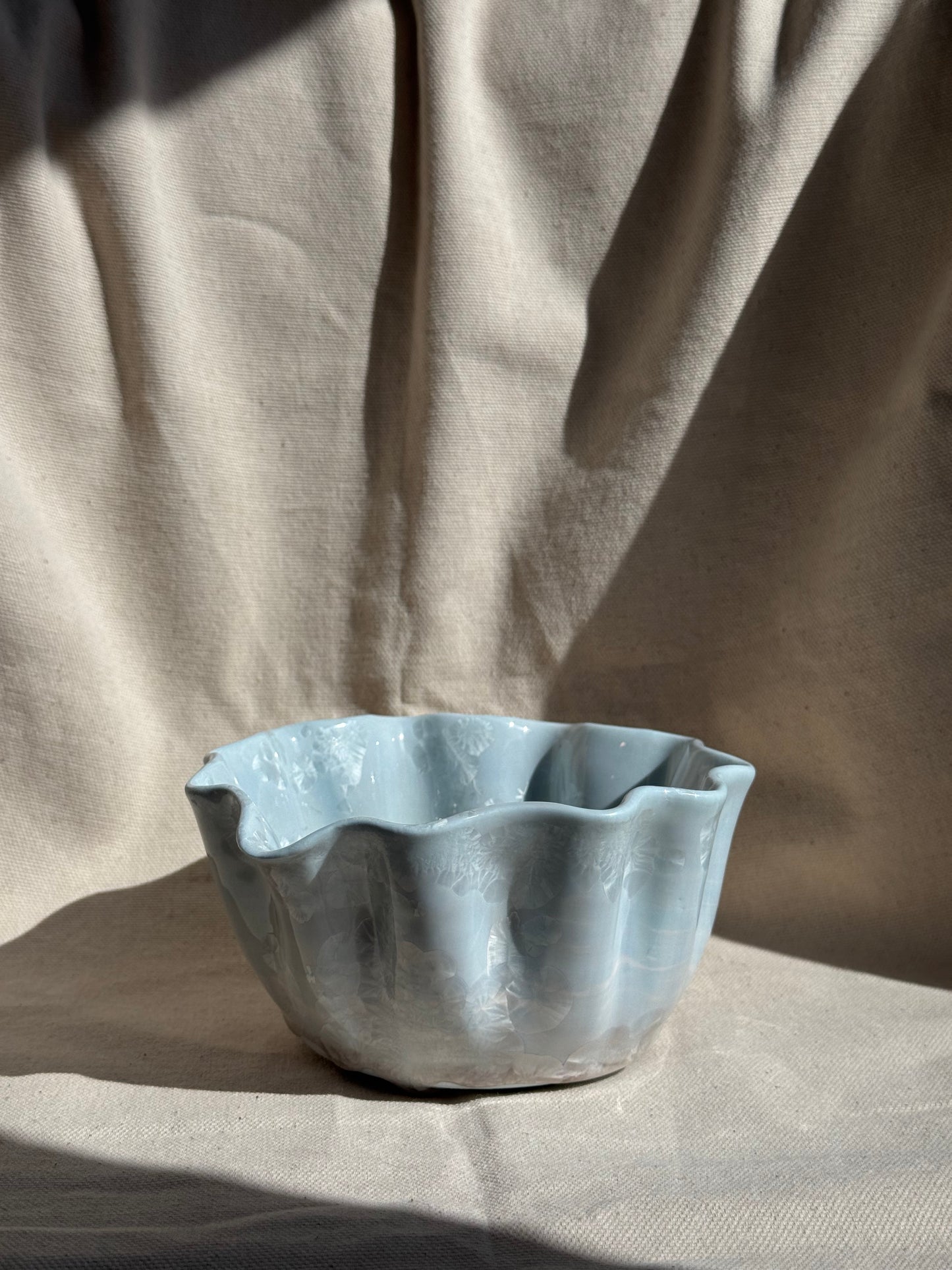 MATCHA BOWL SEASHELL BABY BLUE GLAZE KATAKUCHI 🌸