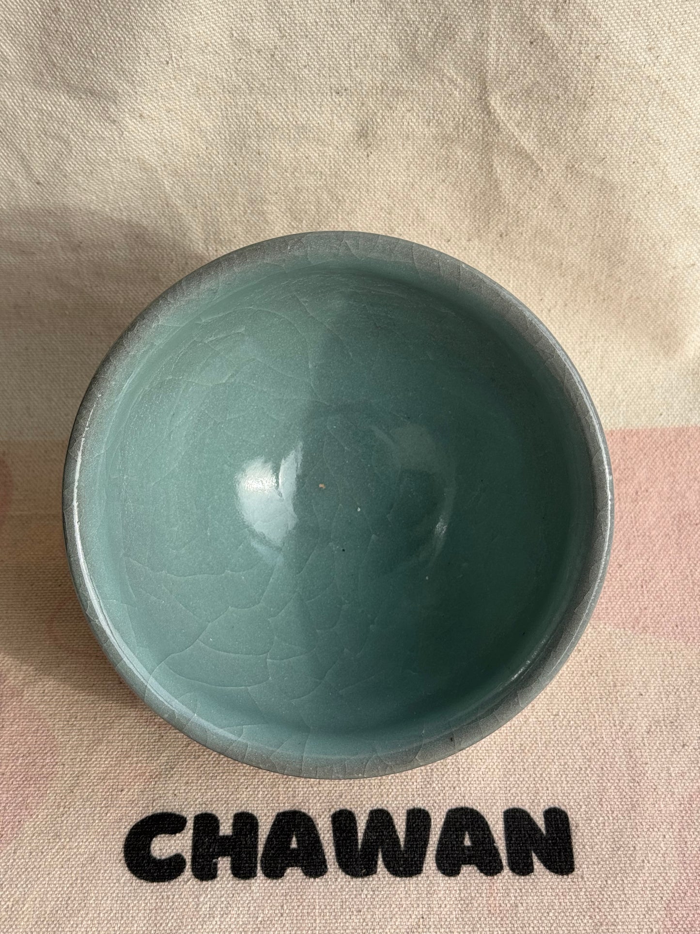 MATCHA BOWL GREEN BLUE CRACK GLAZE 🌸