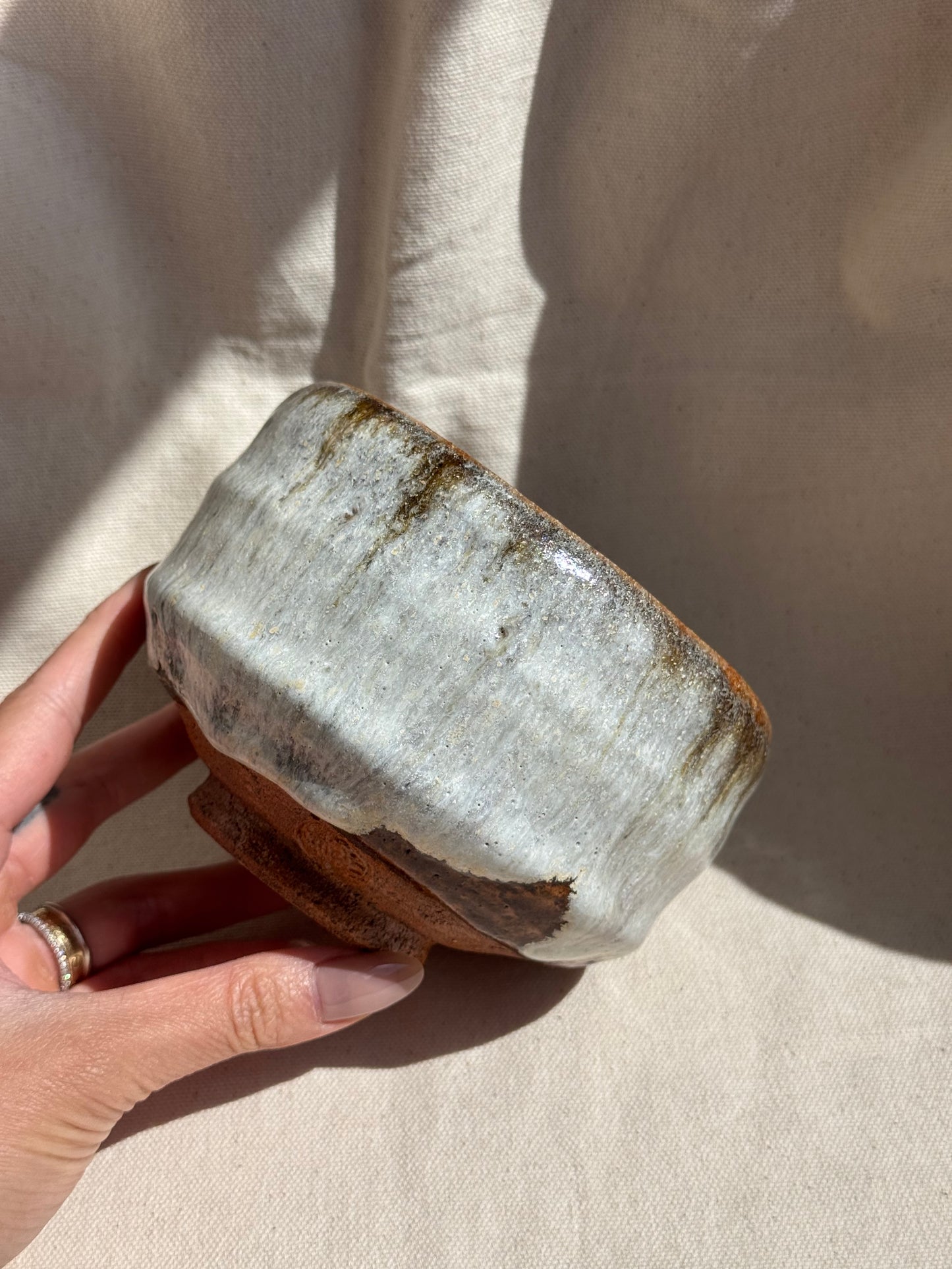 MATCHA BOWL OHI WHITE DRIPPING GLAZE πΈ