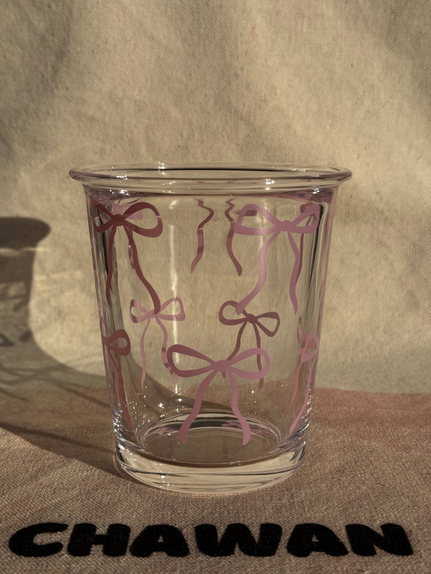 COQUETTE BOW GLASS CUP 🌸