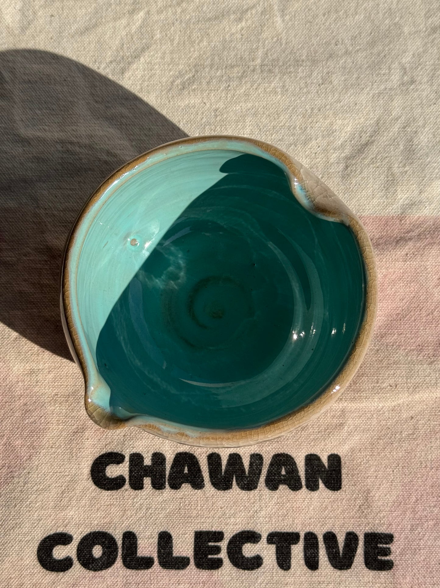 MATCHA BOWL 2 TONES ICY BLUE CRACK GLAZE KATAKUCHI 🌸