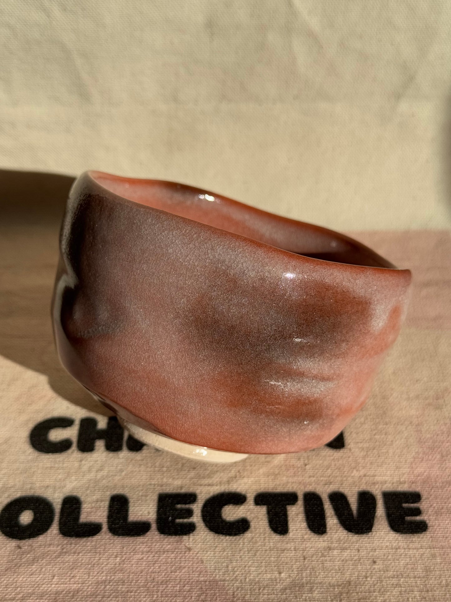 TEA BOWL RAKU YAKI AKA RAKU MILKY GLAZE 🌸