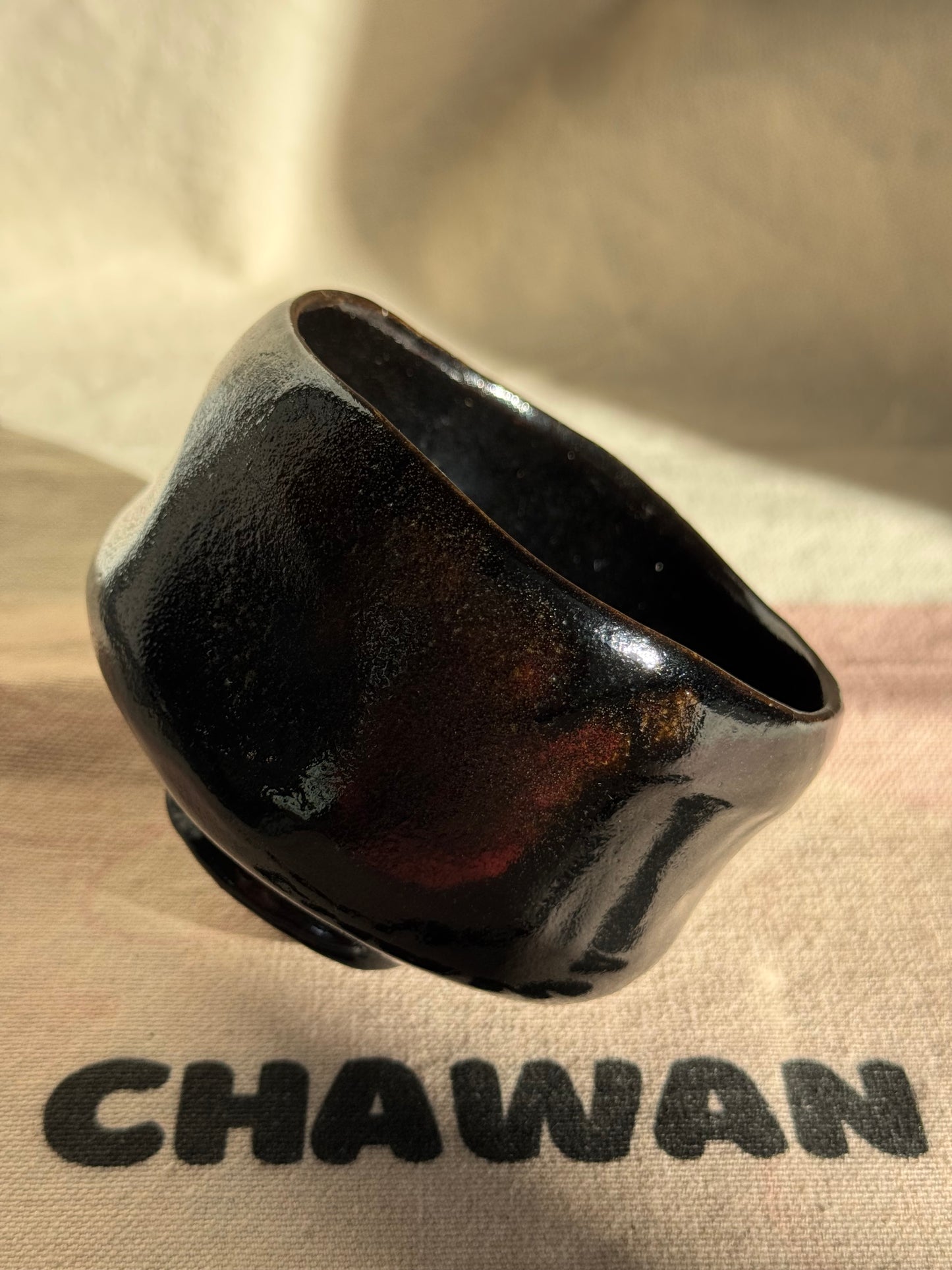 MATCHA TEA BOWL MINI KURO RAKU 🌸