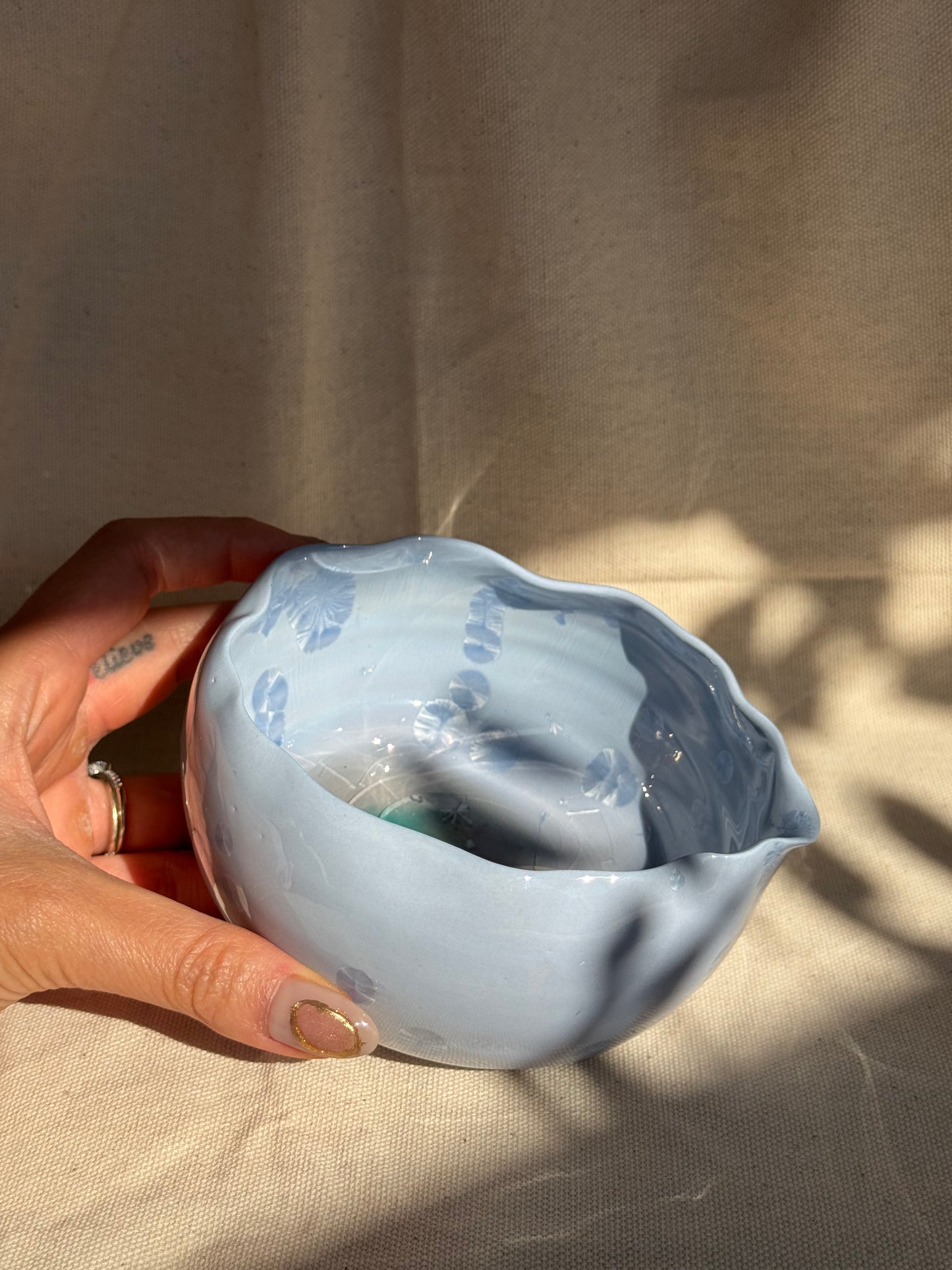 MATCHA BOWL EGGSHELL PURPLE GLAZE KATAKUCHI πΈ