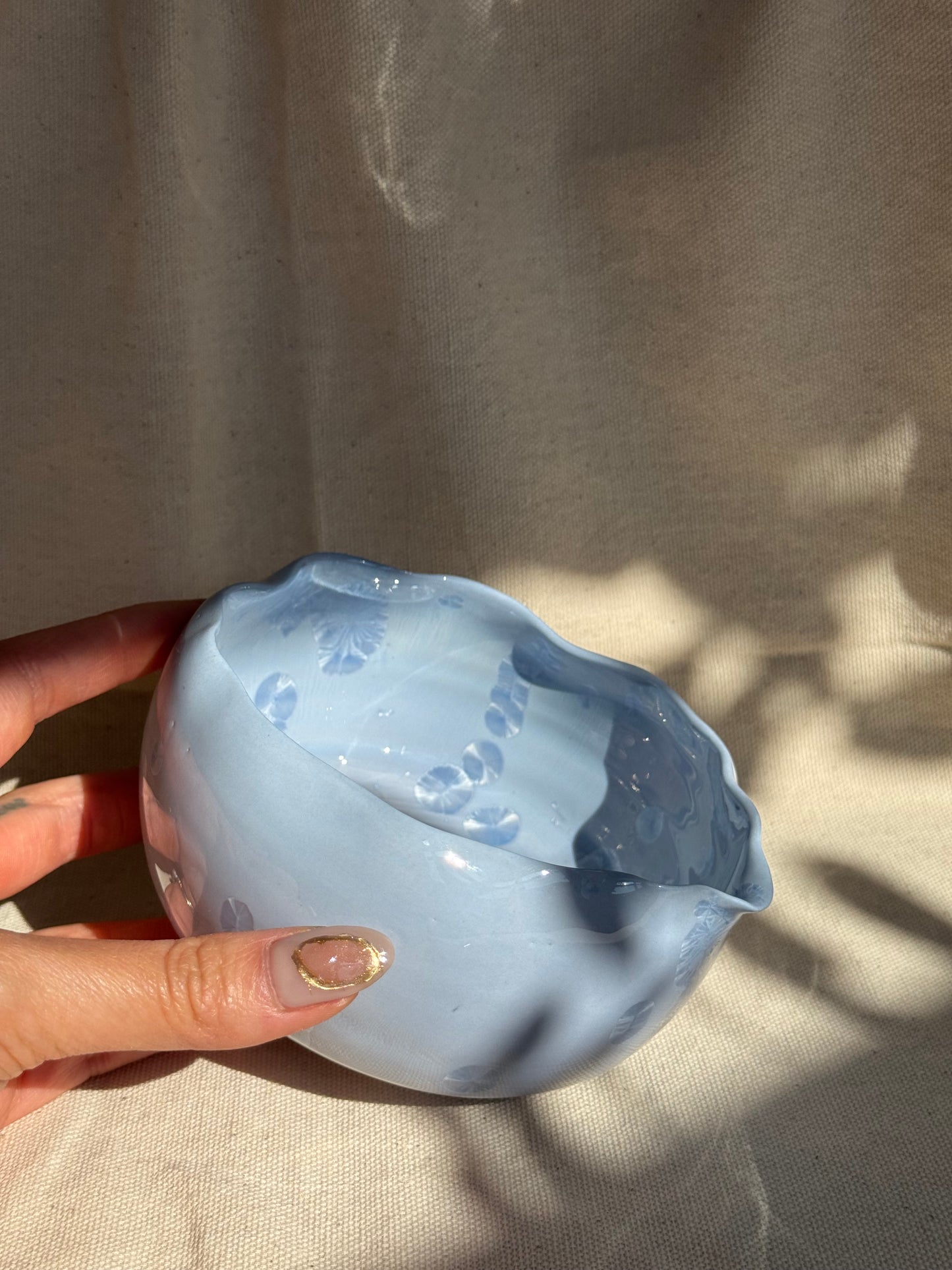 MATCHA BOWL EGGSHELL PURPLE GLAZE KATAKUCHI πΈ