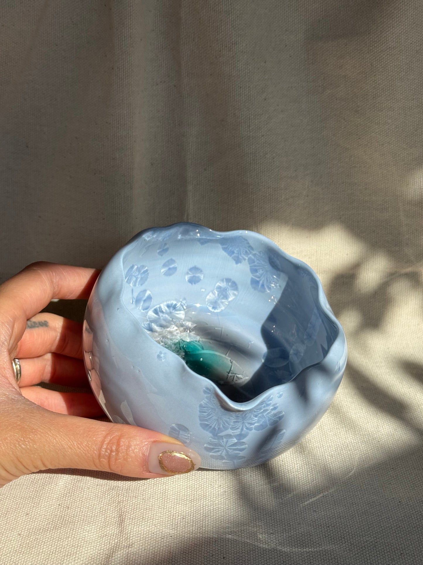 MATCHA BOWL EGGSHELL PURPLE GLAZE KATAKUCHI πΈ