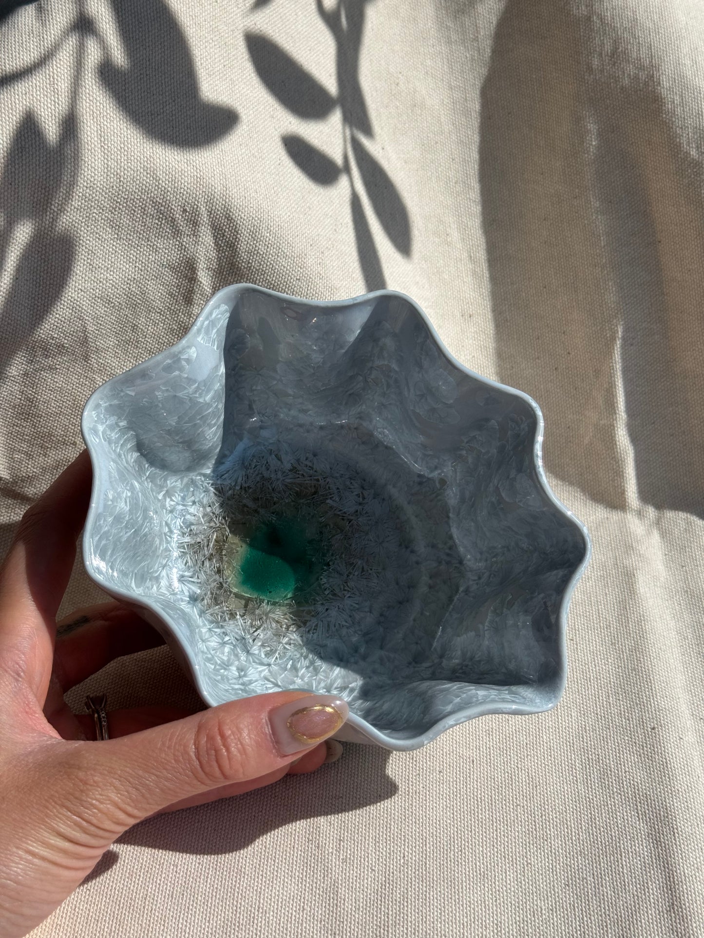 MATCHA BOWL SEASHELL GREY GLAZE KATAKUCHI πΈ