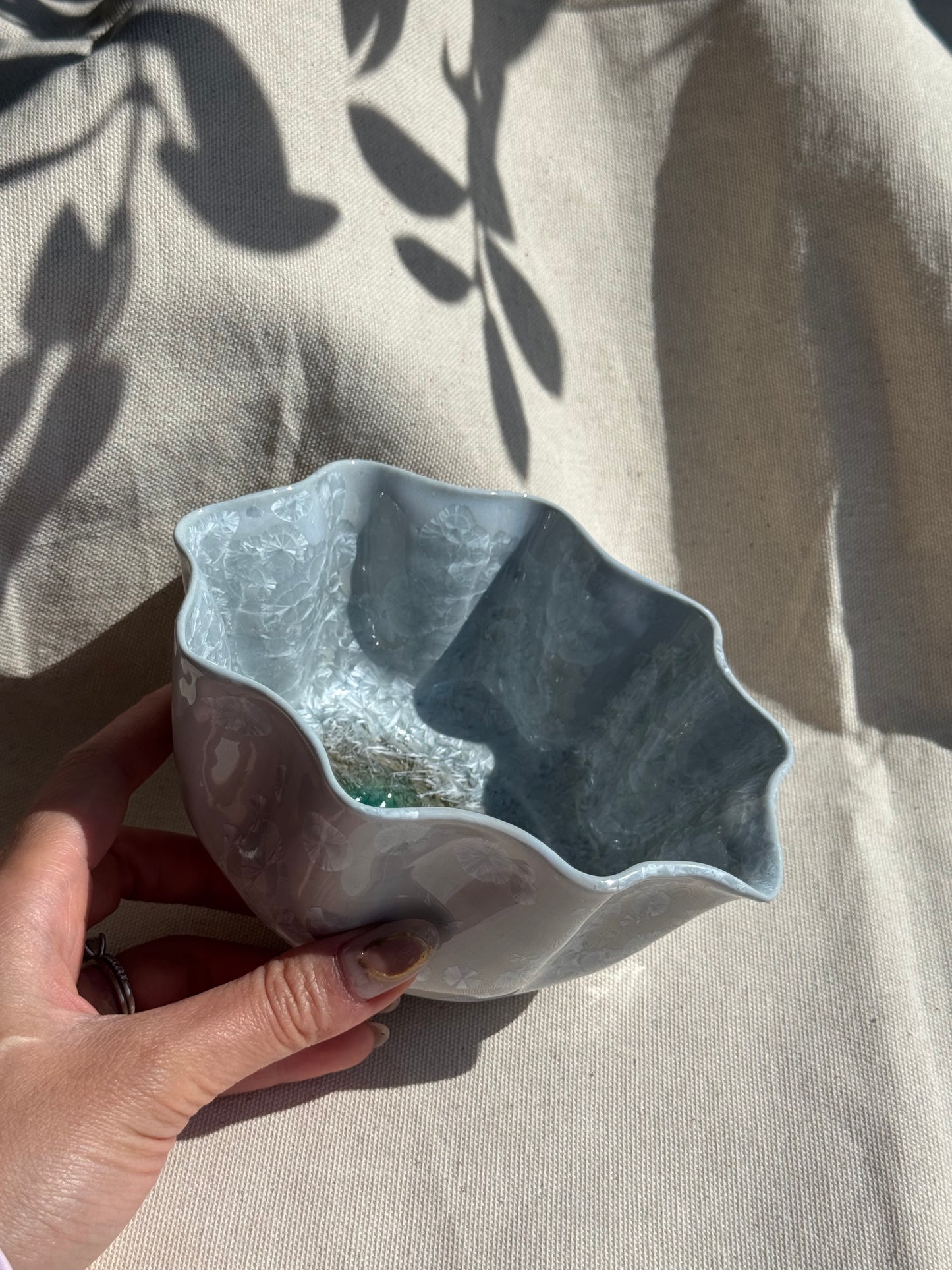 MATCHA BOWL SEASHELL GREY GLAZE KATAKUCHI πΈ