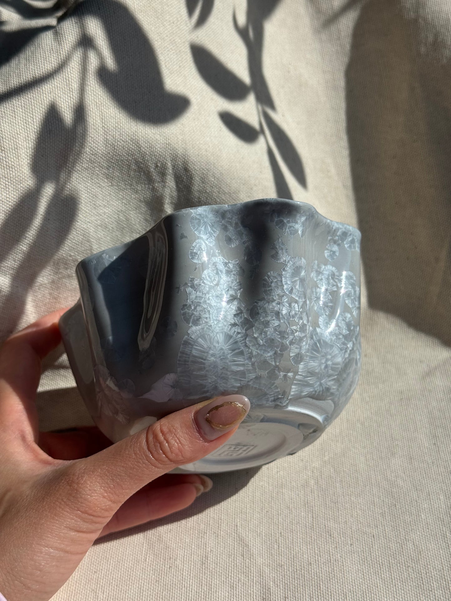 MATCHA BOWL SEASHELL GREY GLAZE KATAKUCHI πΈ
