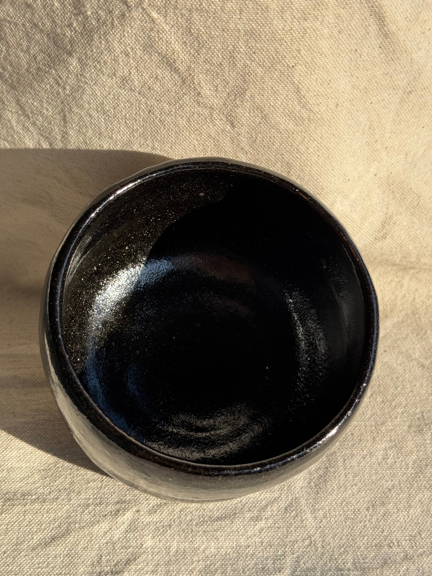 MATCHA TEA BOWL KURO RAKU MT FUJI πΈ