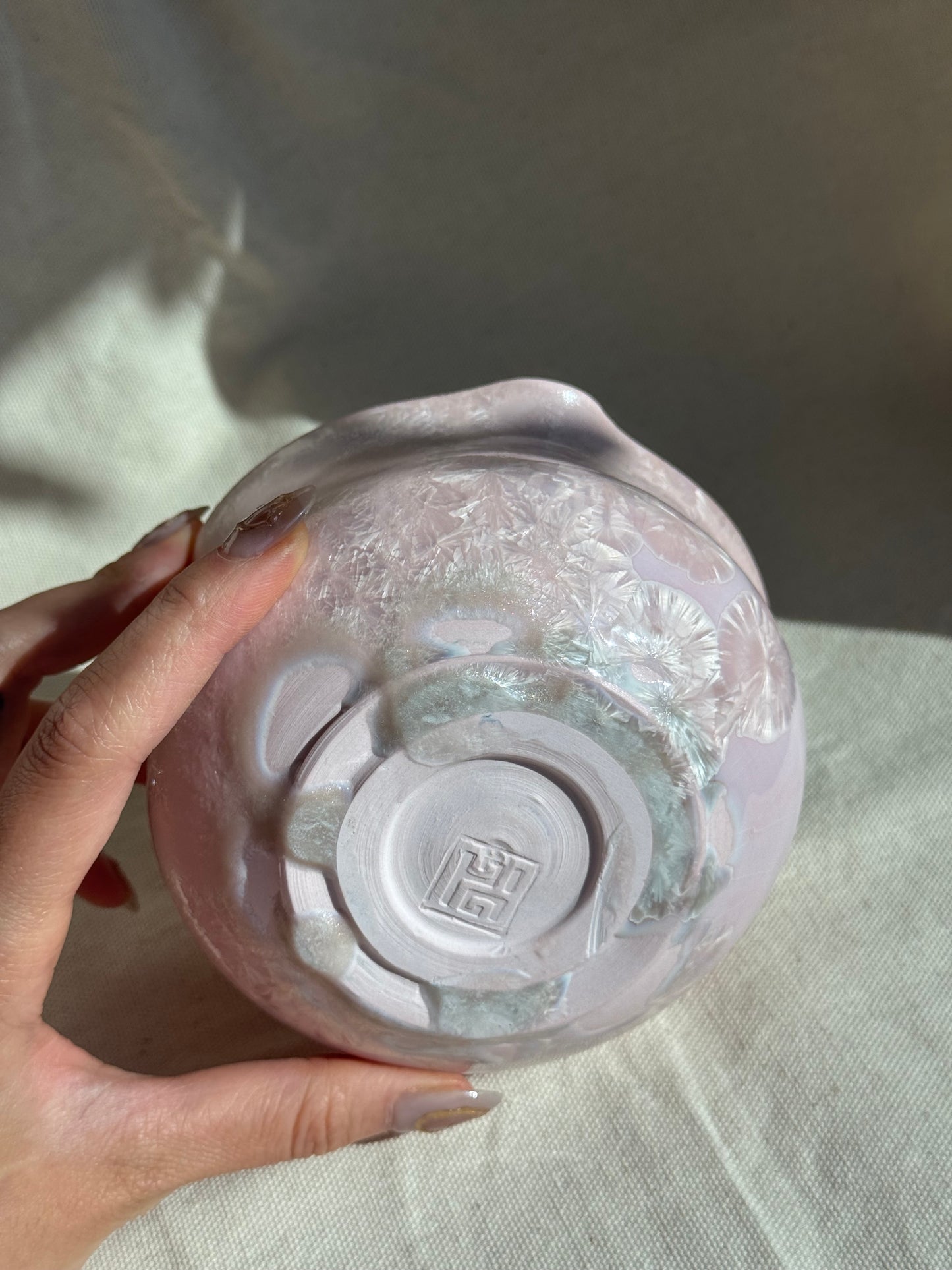 MATCHA BOWL FLORAL MATTE BABY PINK GLAZE KATAKUCHI πΈ