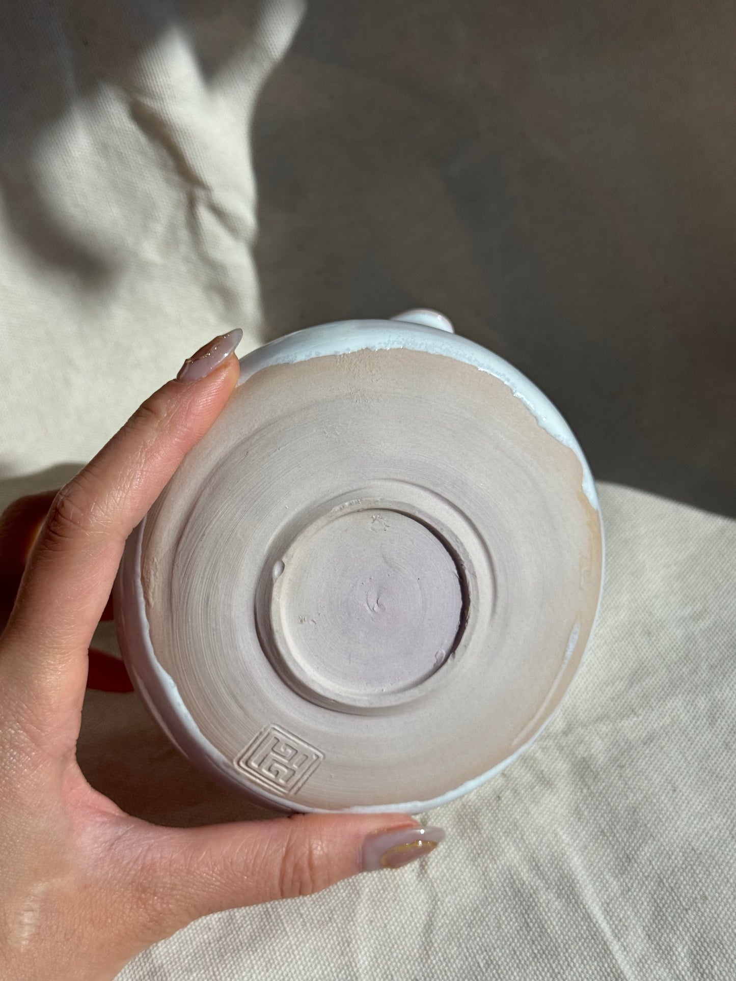 MATCHA BOWL IRREGULAR PALE LILAC GLAZE KATAKUCHI πΈ