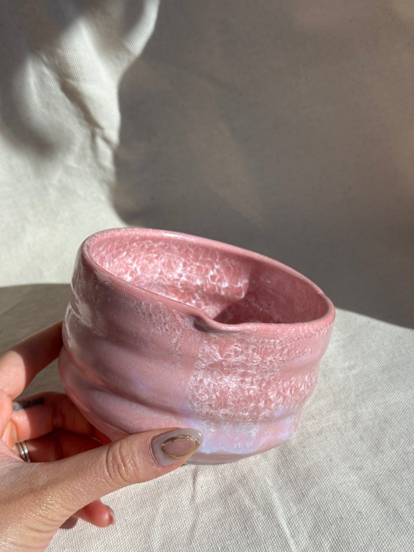 MATCHA BOWL PINKY GLAZE KATAKUCHI πΈ