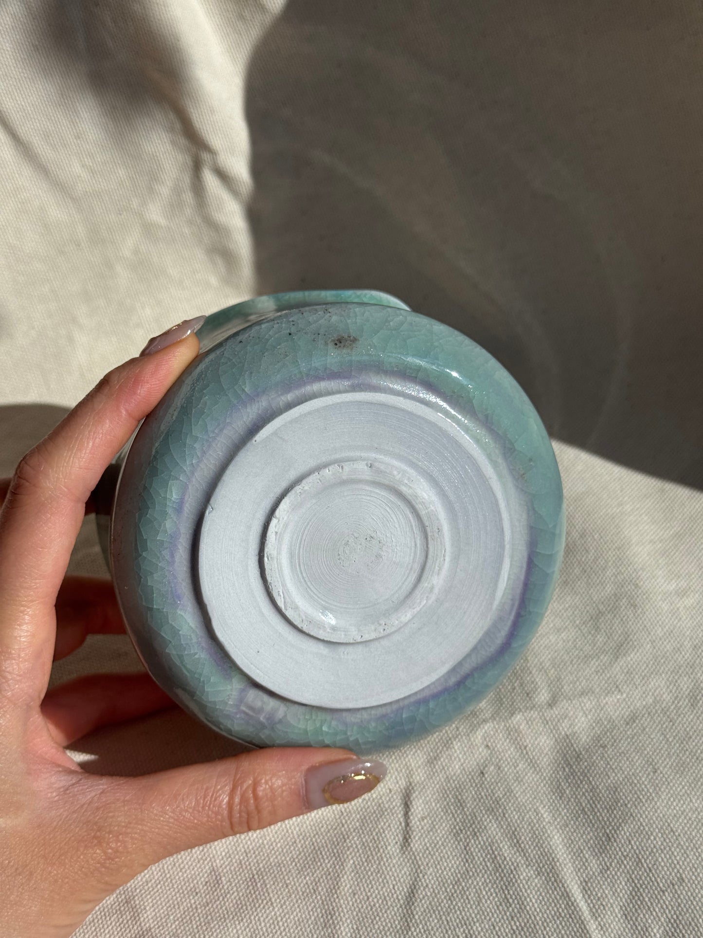 MATCHA BOWL CELADON CRACKING GLAZE KATAKUCHI πΈ