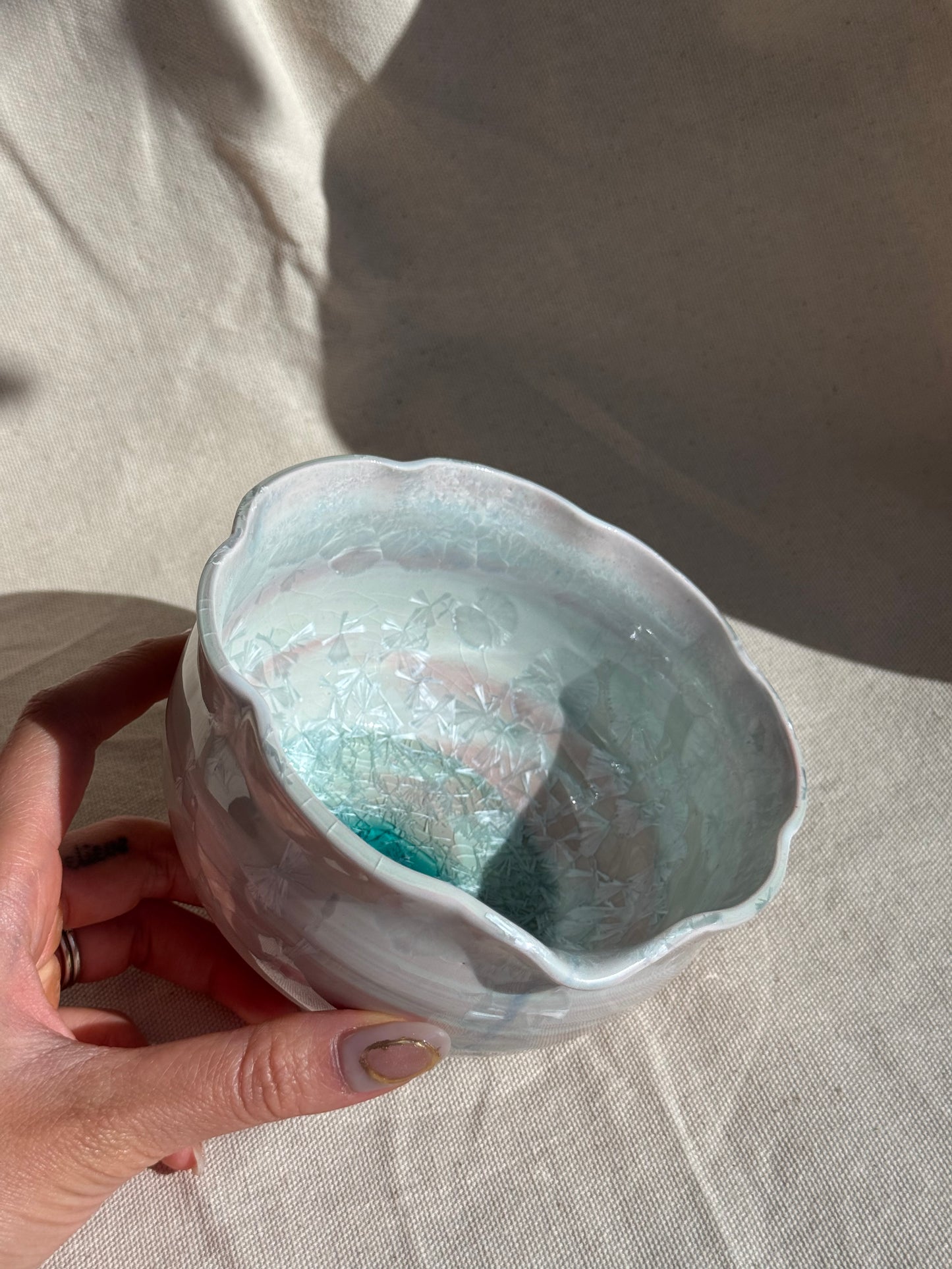MATCHA BOWL FLORAL WHITE STRAWBERRY MINTY CANDY KATAKUCHI πΈ