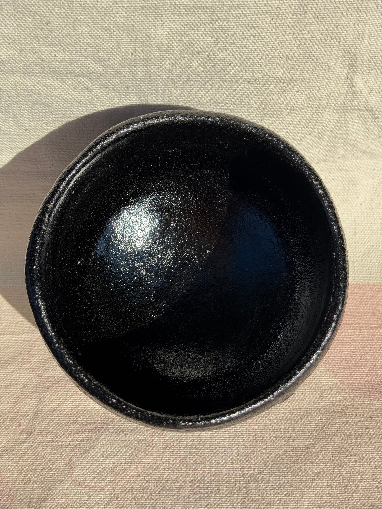 MATCHA TEA BOWL KURO RAKU GOLD GLAZE 🌸
