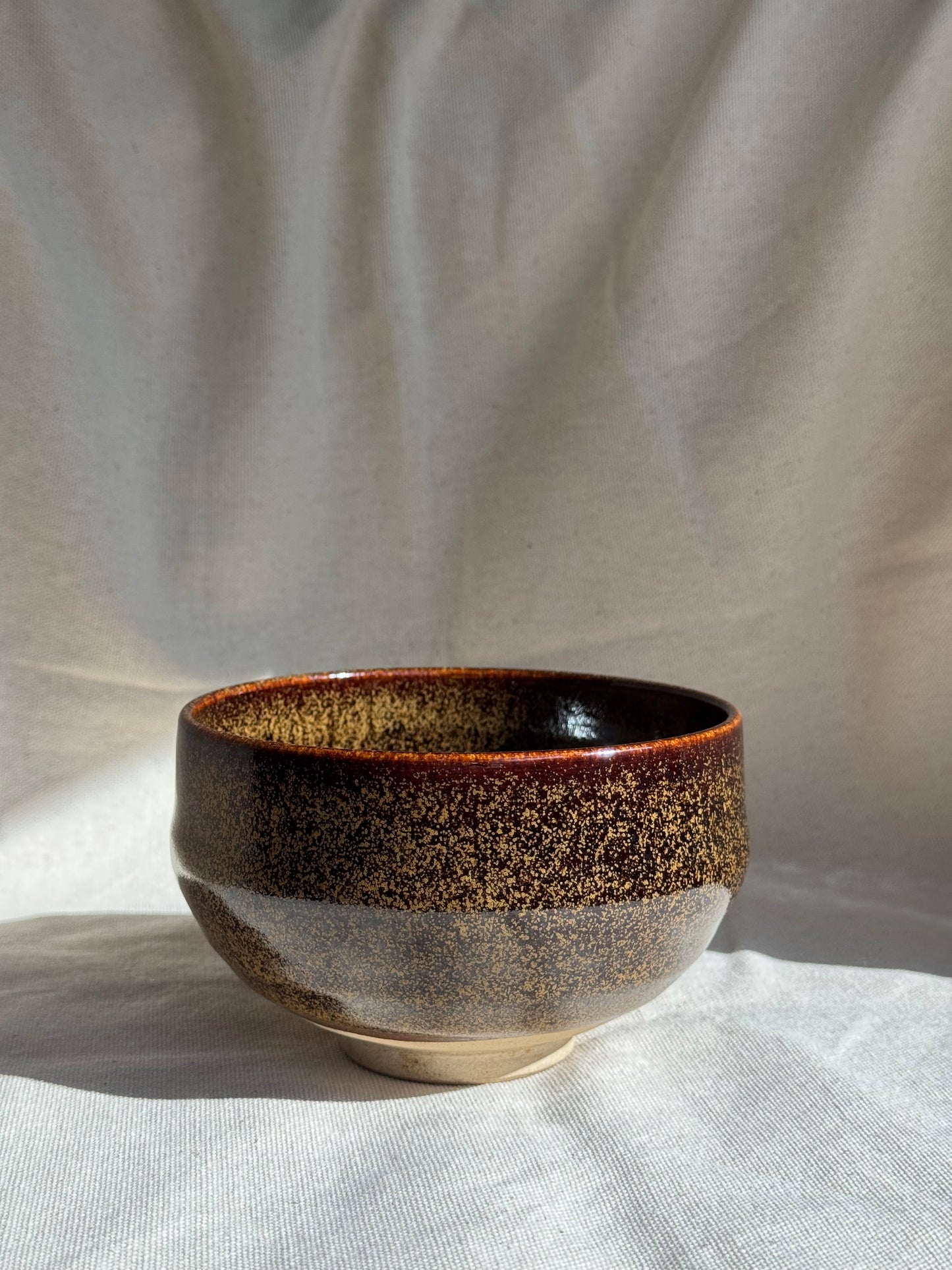 MATCHA BOWL KYO YAKI GOLDEN BROWN GLAZE πΈ