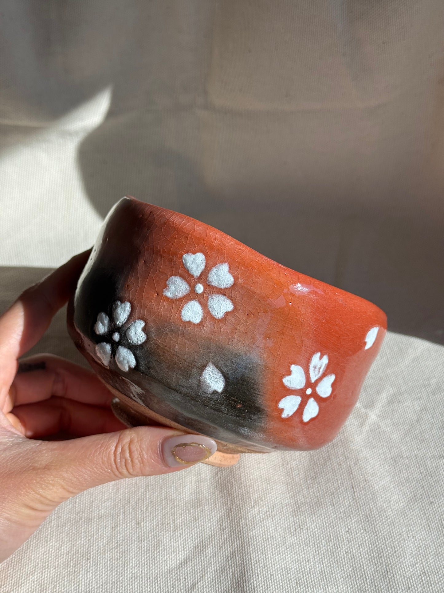 MATCHA BOWL AKA RAKU BLOSSOM FLOWERS πΈ