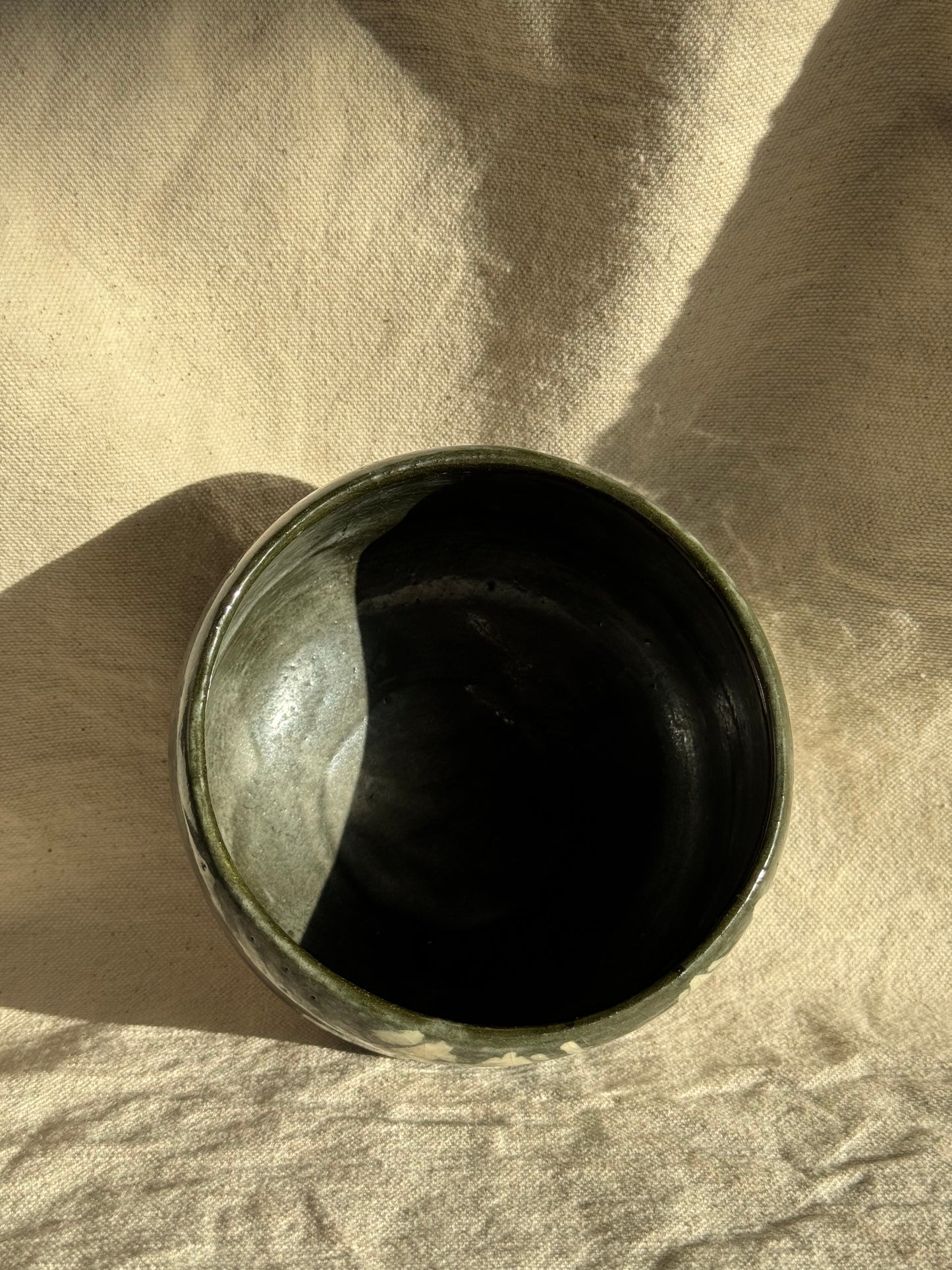 MATCHA BOWL RAKU SAKURA GREEN GLAZE πΈ