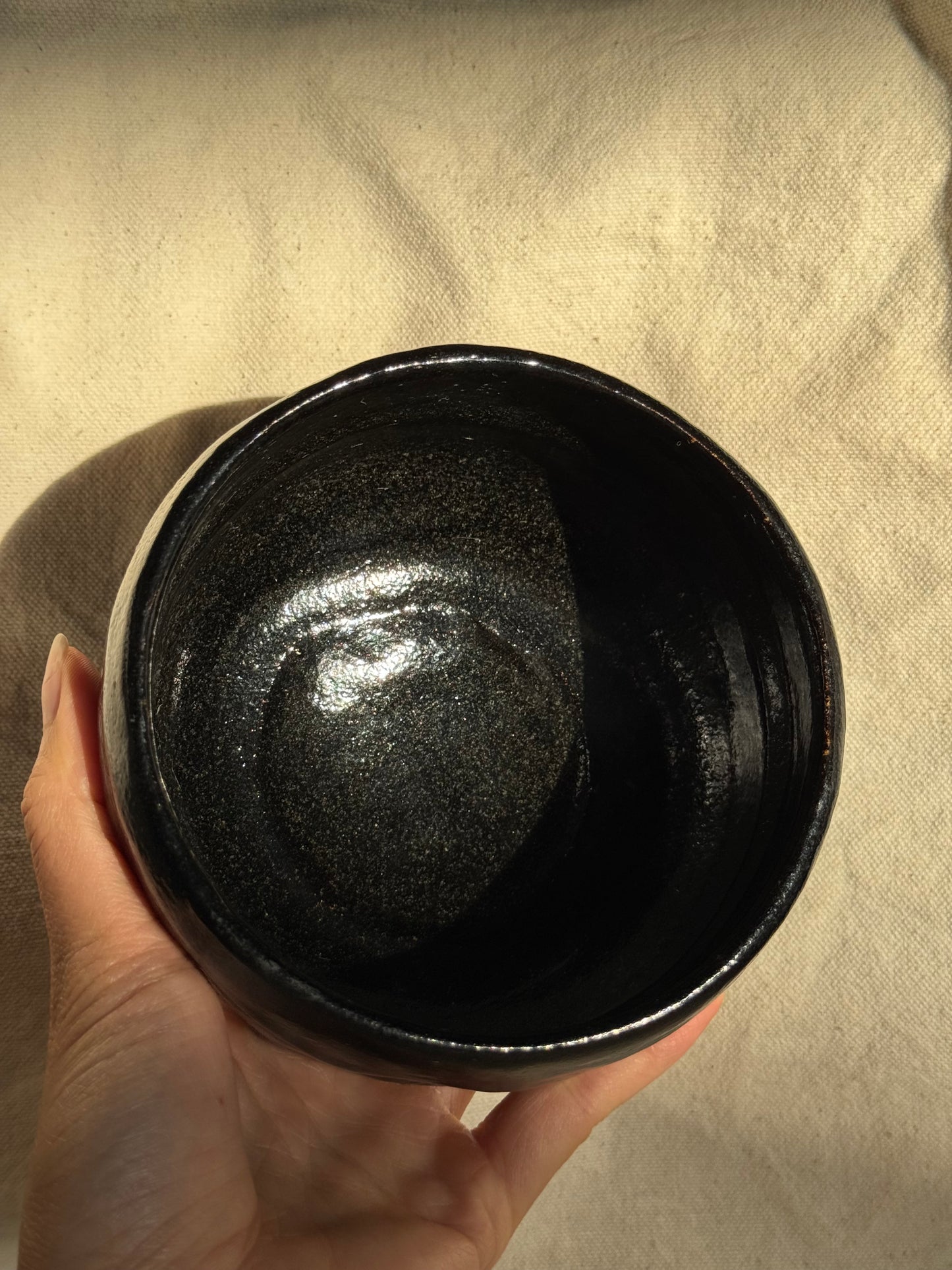 MATCHA BOWL KURO RAKU GOLD SPOTS made by SHORAKU SASAKI 🌸