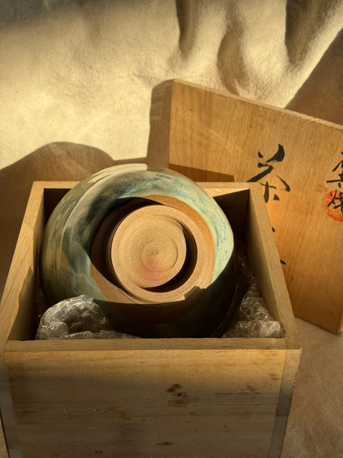 MATCHA BOWL TOBE YAKI BLUE GLAZE πΈ