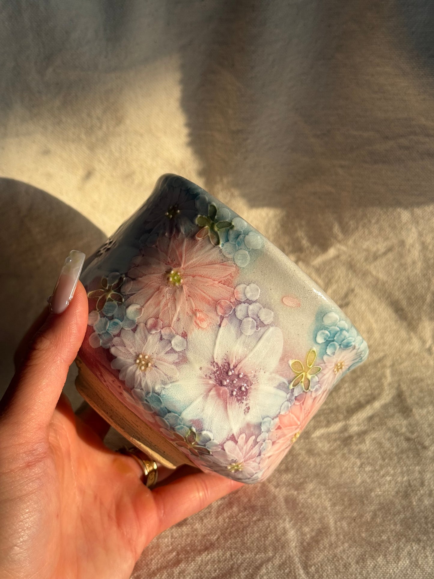 MATCHA BOWL SETO YAKI COLORFUL FLOWERS 🌸
