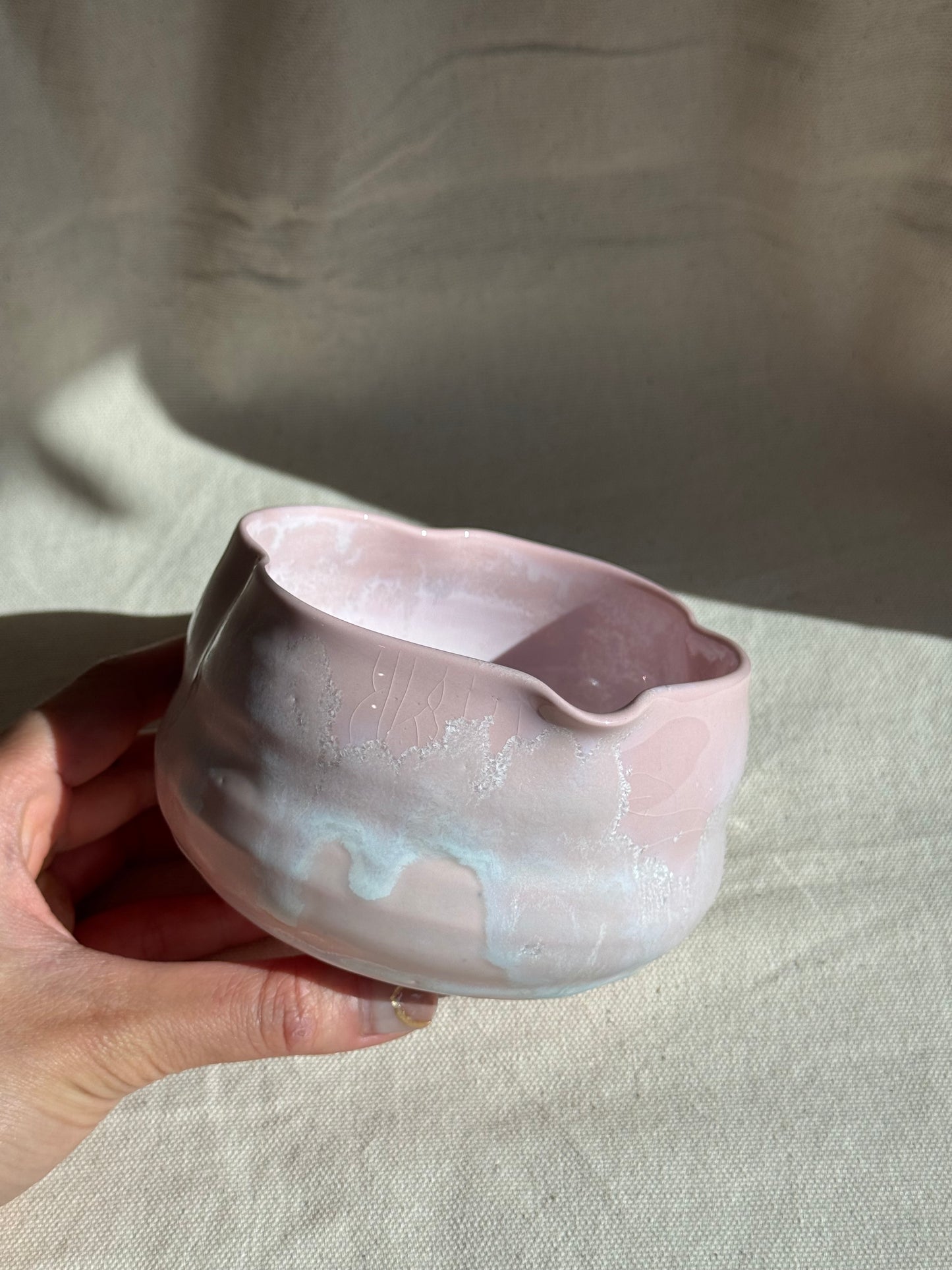 MATCHA BOWL IRREGULAR MATTE PINK KATAKUCHI 🌸